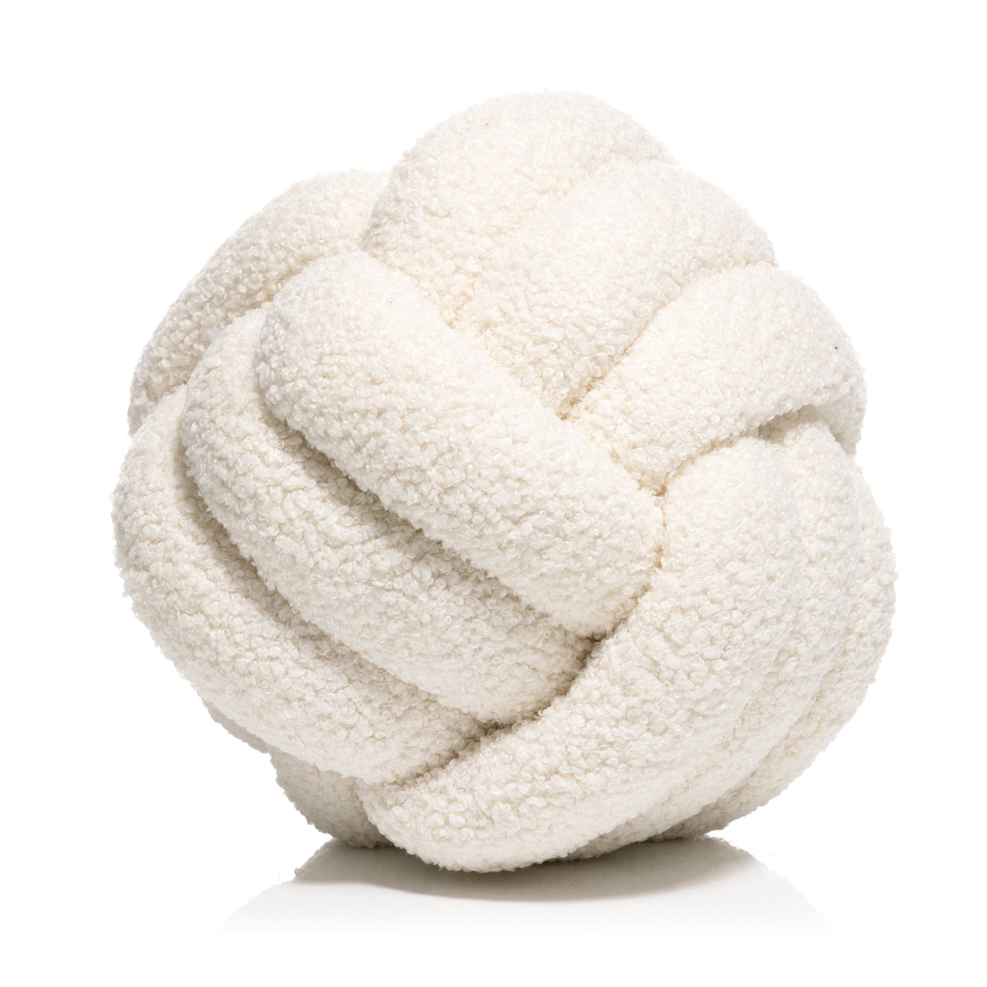 COZEE HOME 1 gef. Dekokissen Knotenform MF Teddy Bouclé rund, Ø ca. 23cm