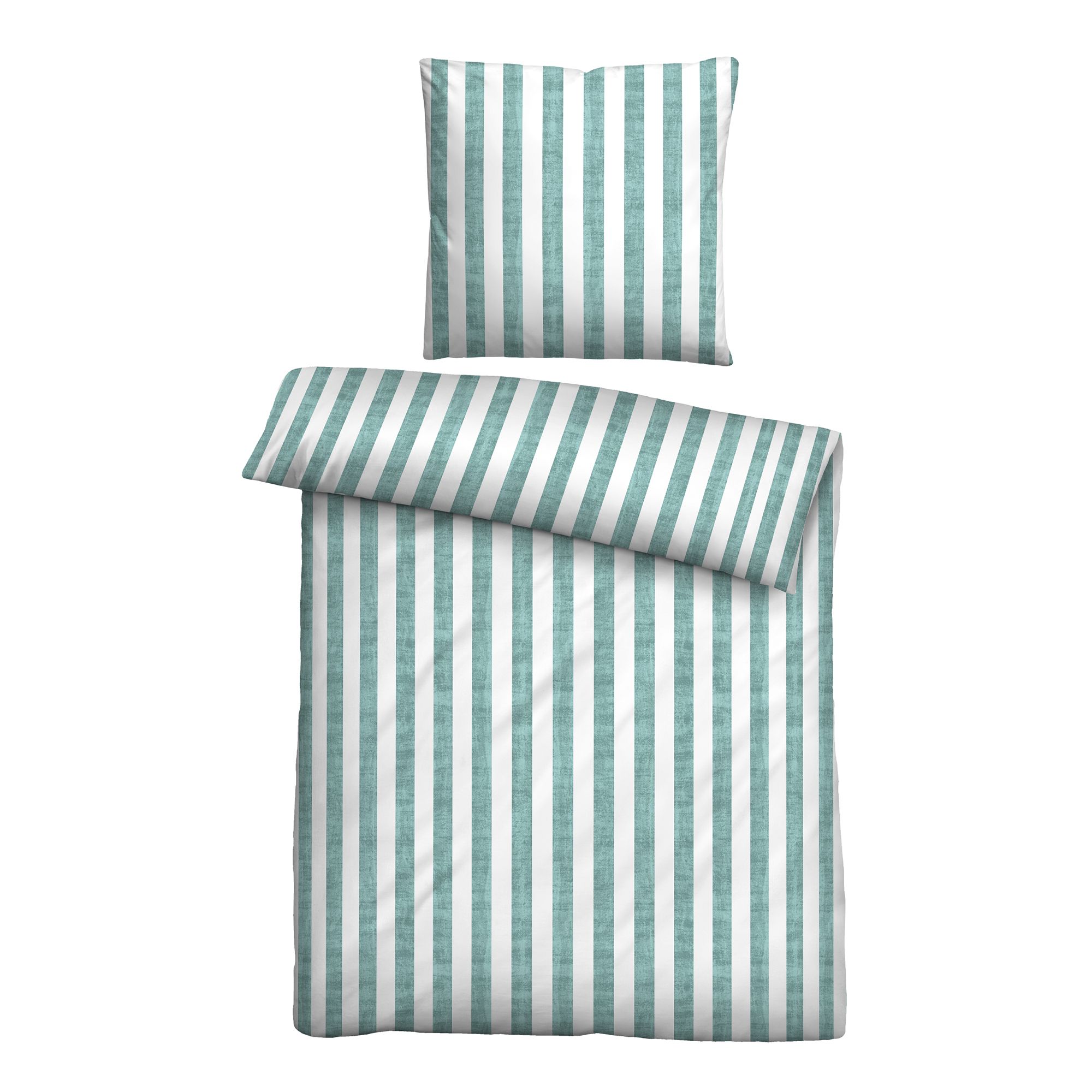 biberna® Bettwäsche Längsstreifen Baumwoll Seersucker Einzelbett, 2tlg.