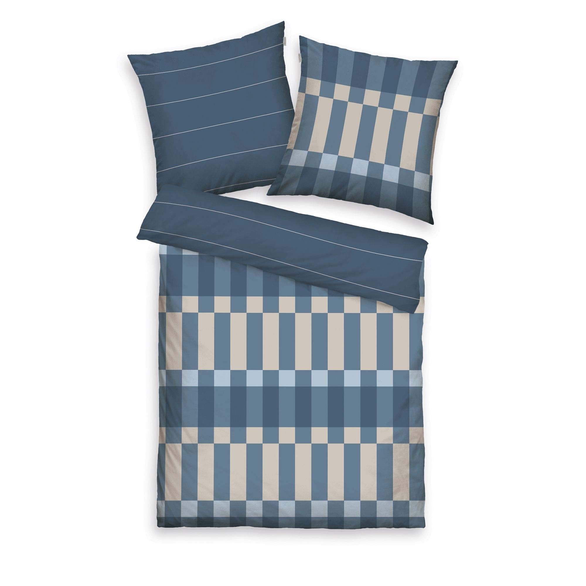 TOM TAILOR Wendebettwäsche Grafik-Design Baumwoll Flanell Einzelbett, 2tlg.