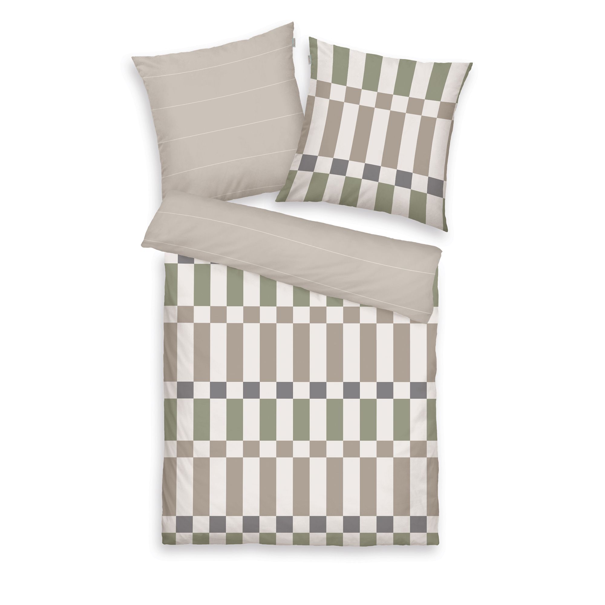 TOM TAILOR Wendebettwäsche Grafik-Design Baumwoll Flanell Einzelbett, 2tlg.