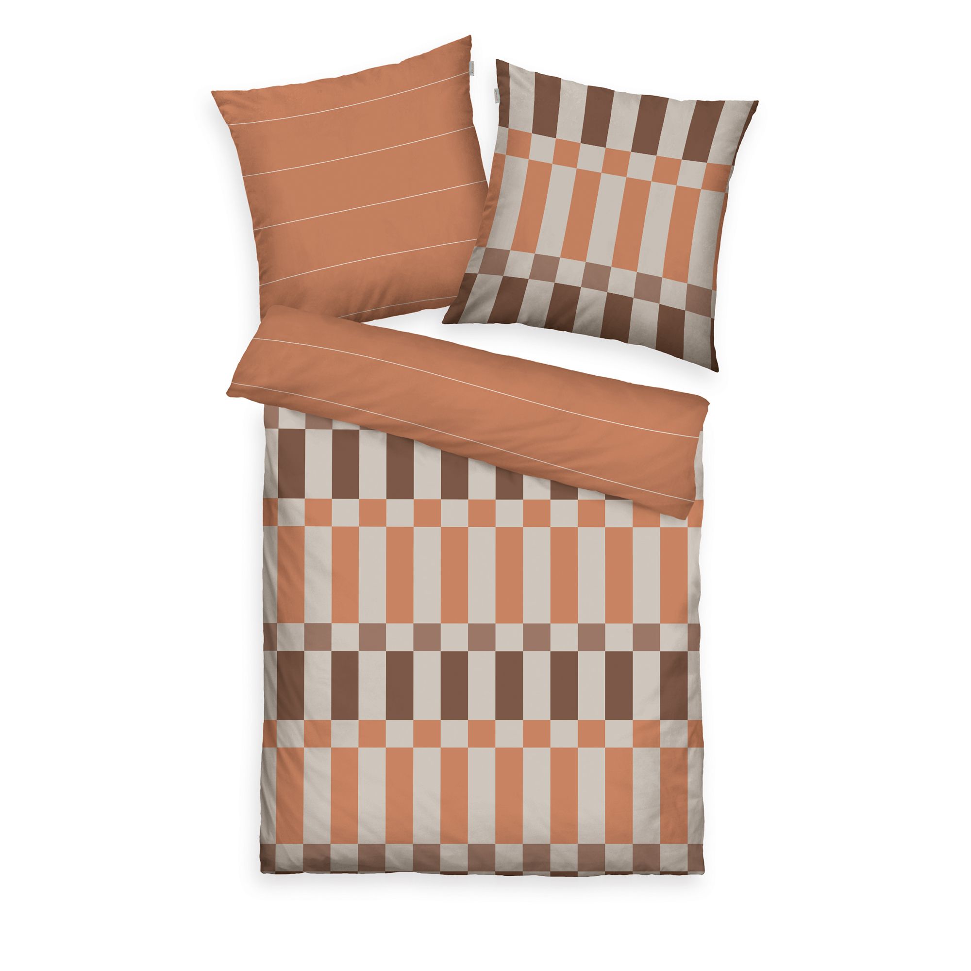 TOM TAILOR Wendebettwäsche Grafik-Design Baumwoll Flanell Einzelbett, 2tlg.