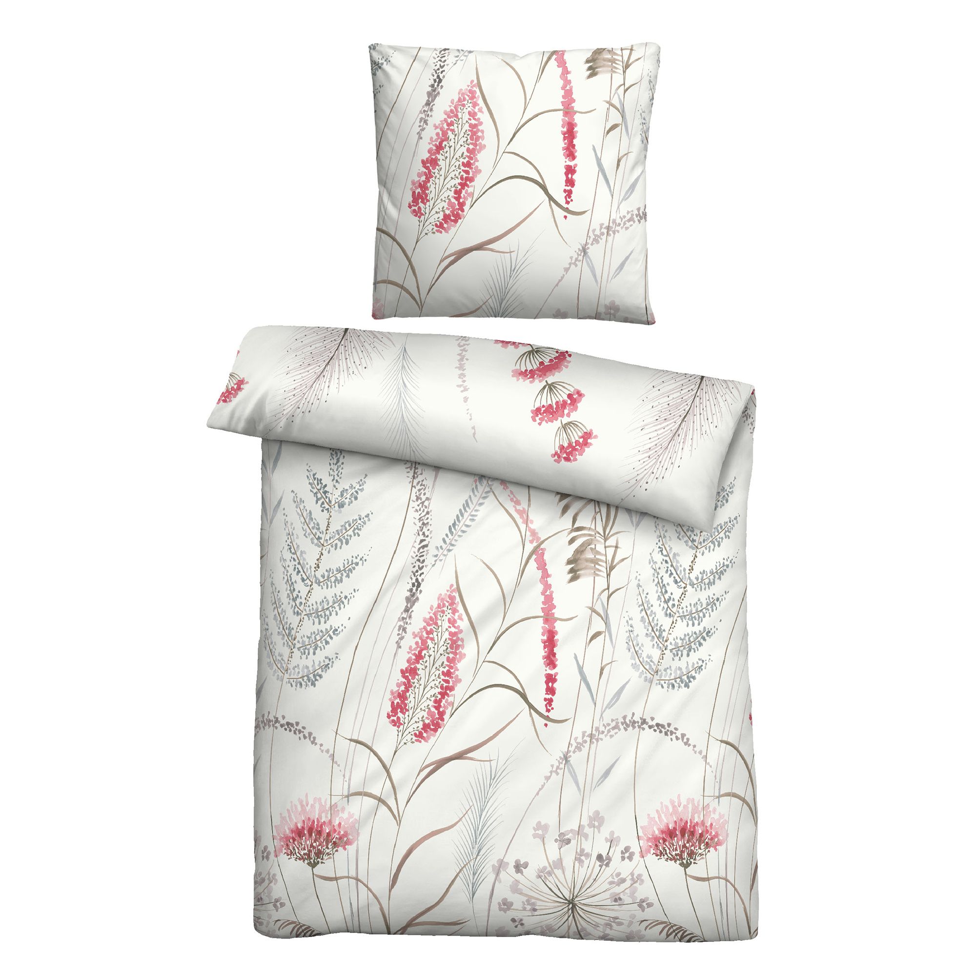 biberna® Bettwäsche Gräser Mako-Satin Einzelbett, 2tlg.