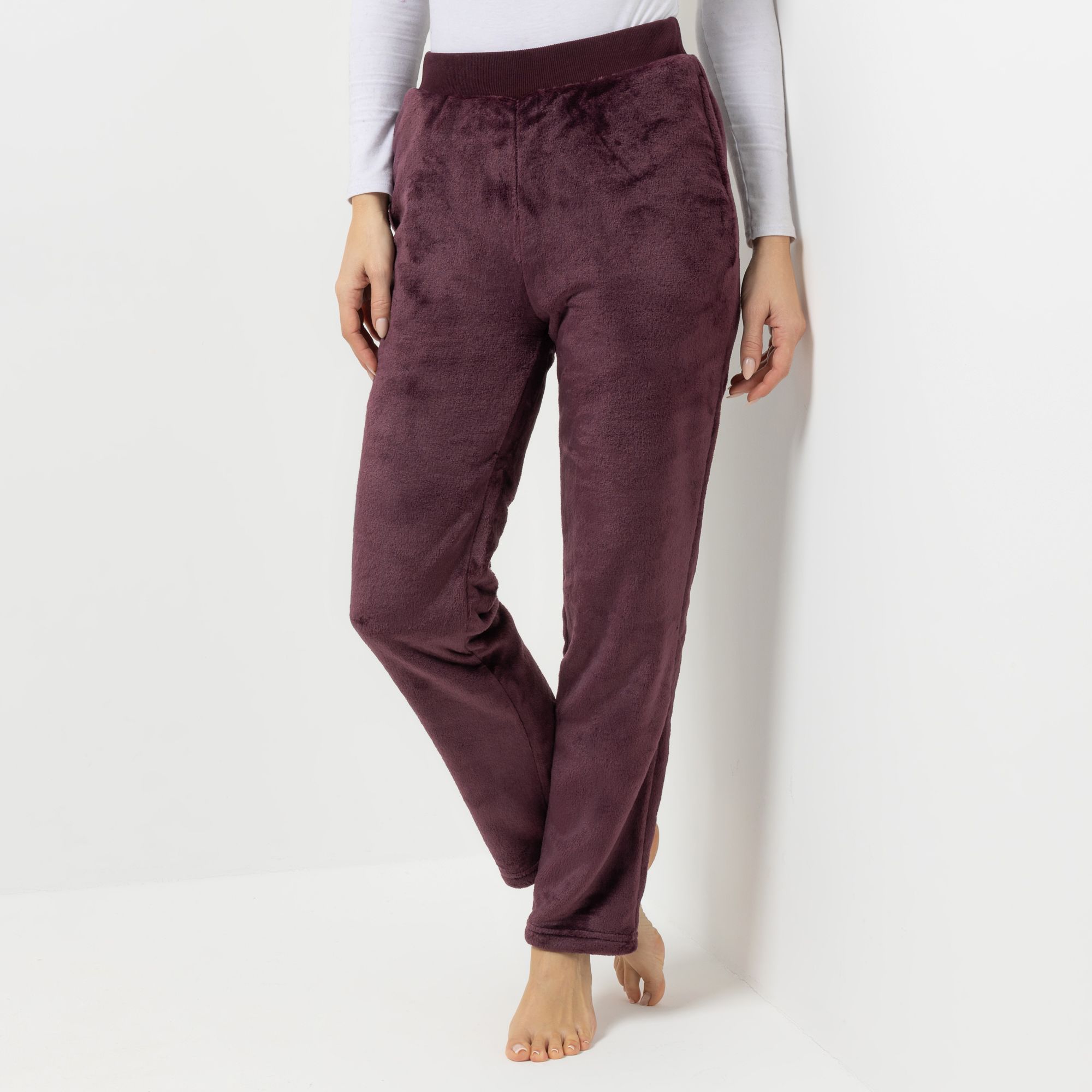 MONT CHALET Damen-Hose uni Mikrofaser Chinchilla Hosentaschen