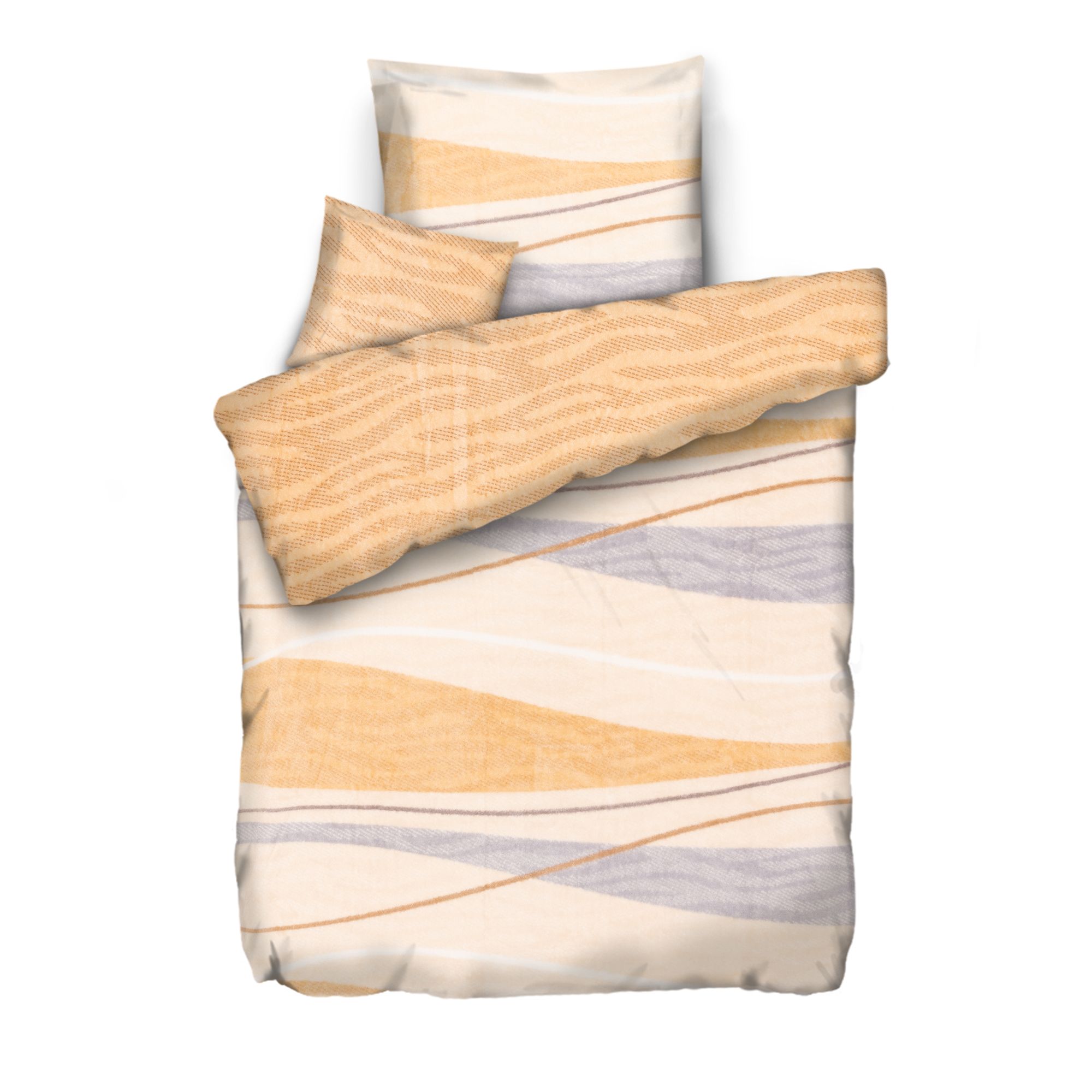 BADIZIO Classic Wendebettwäsche Wellen-Design Mikrofaser Plüsch Einzelbett, 3tlg.