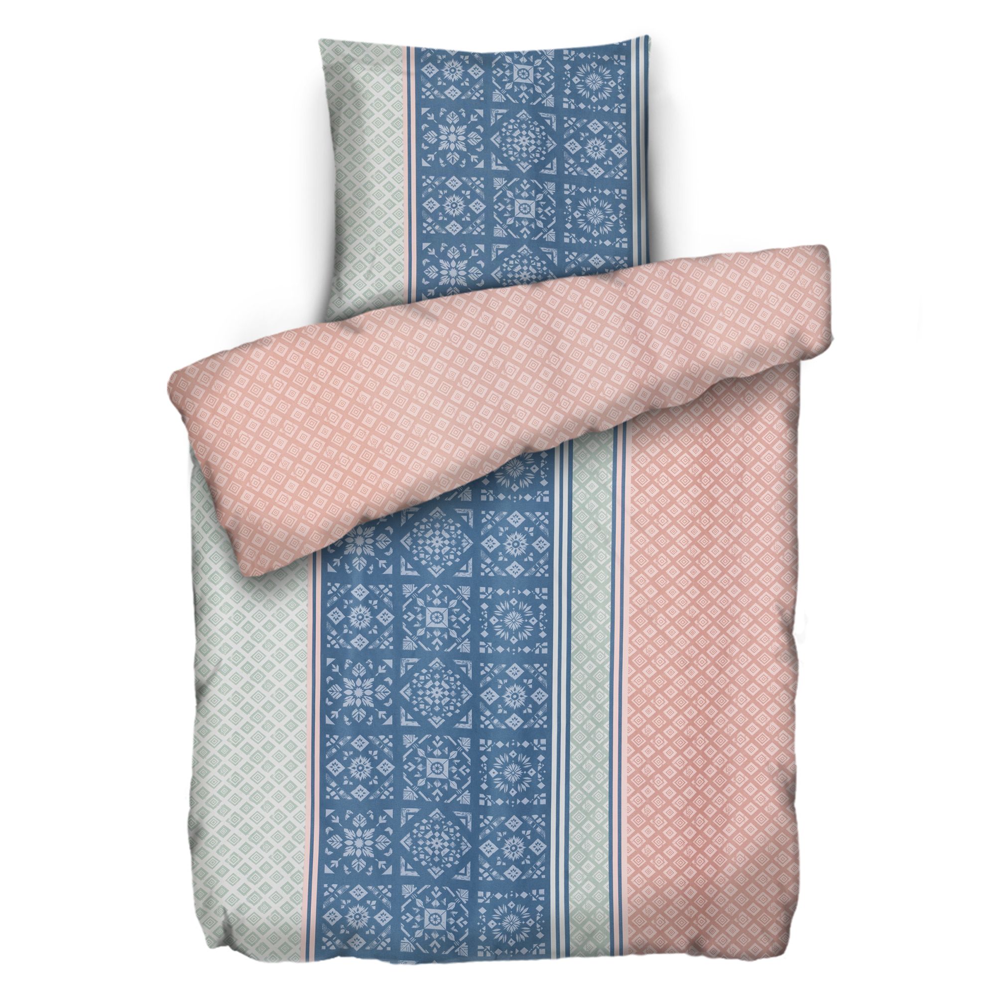 SOFT HARMONY Wendebettwäsche tropische Blumen Mikrofaser samtweich Einzelbett, 2tlg.