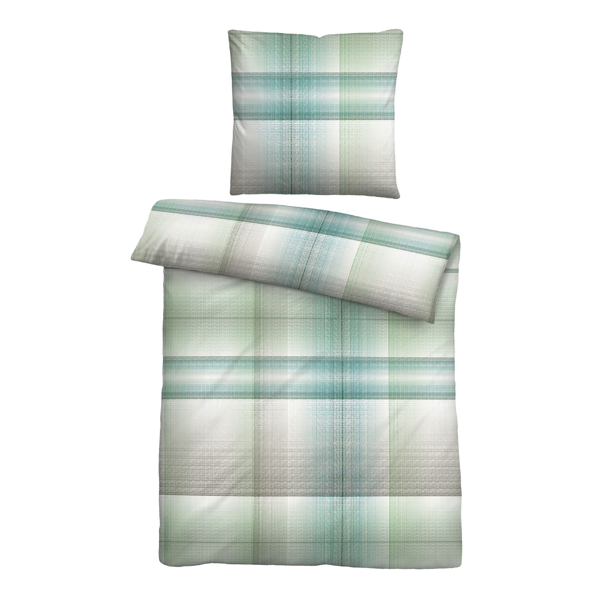 biberna® Bettwäsche Karo / Streifen Baumwoll Seersucker Einzelbett, 2tlg.