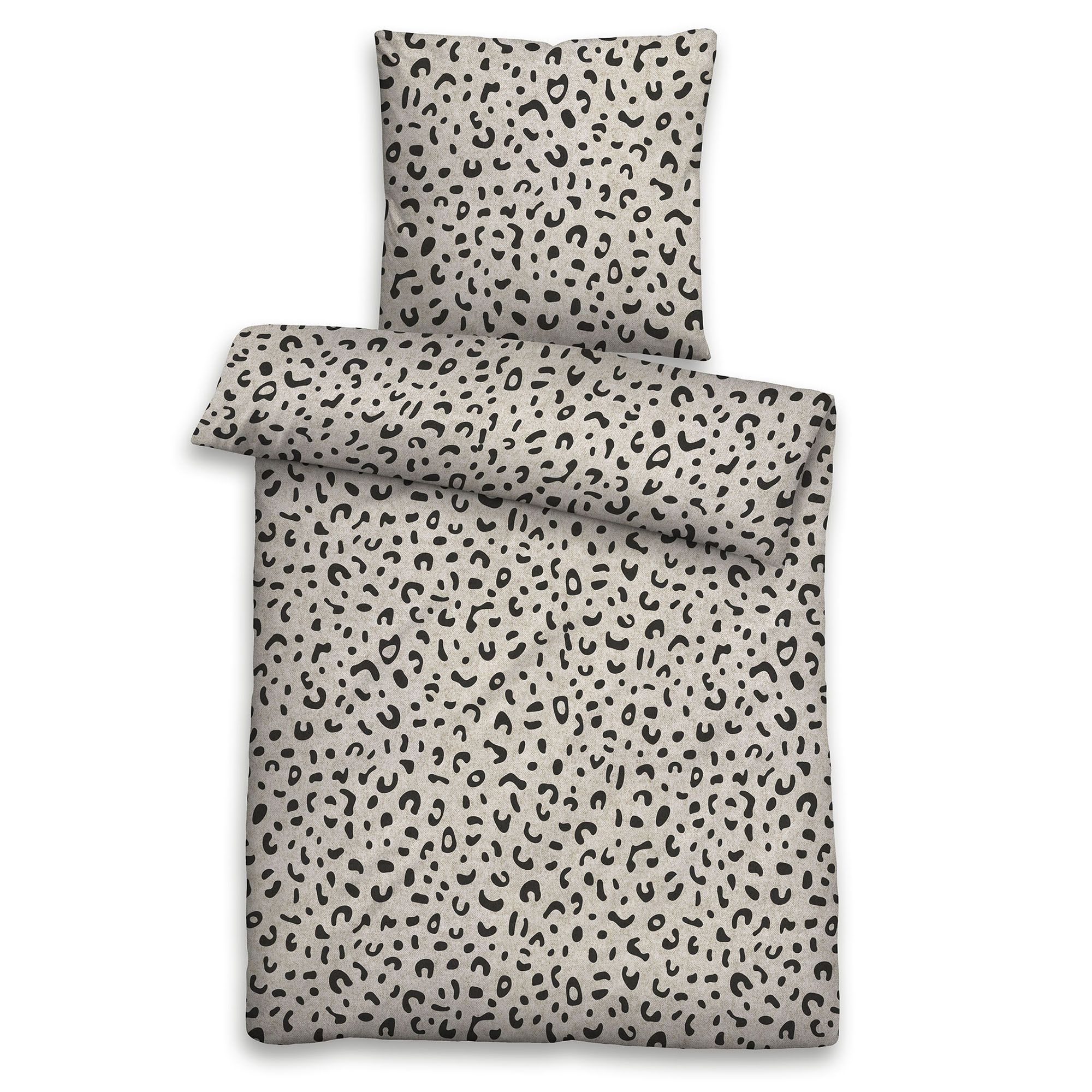 biberna® Bettwäsche Leo-Design Baumwoll Flanell Einzelbett, 2tlg.