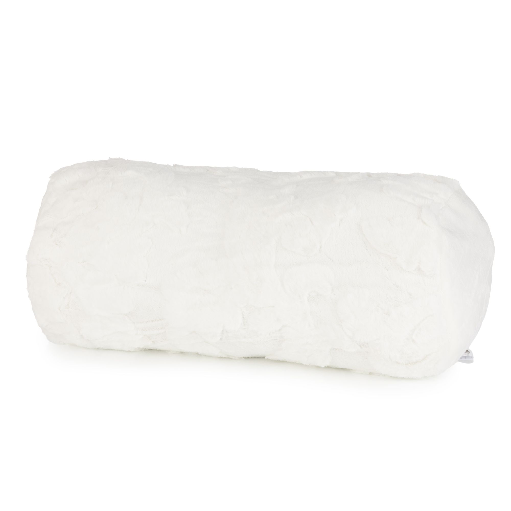 MONT CHALET gefüllte Nackenrolle Jacquard-Fellimitat Mikrofaser Chinchilla waschbar, ca. 25x50cm