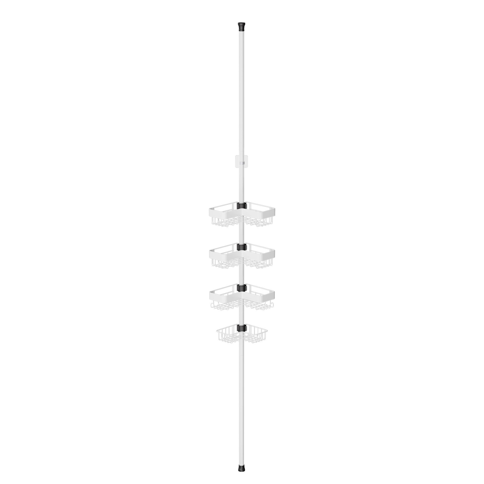 AQURAT Teleskop Dusch-Eckregal mit 4 Ablagekörbchen ca. 33,5x27,5x256,4cm