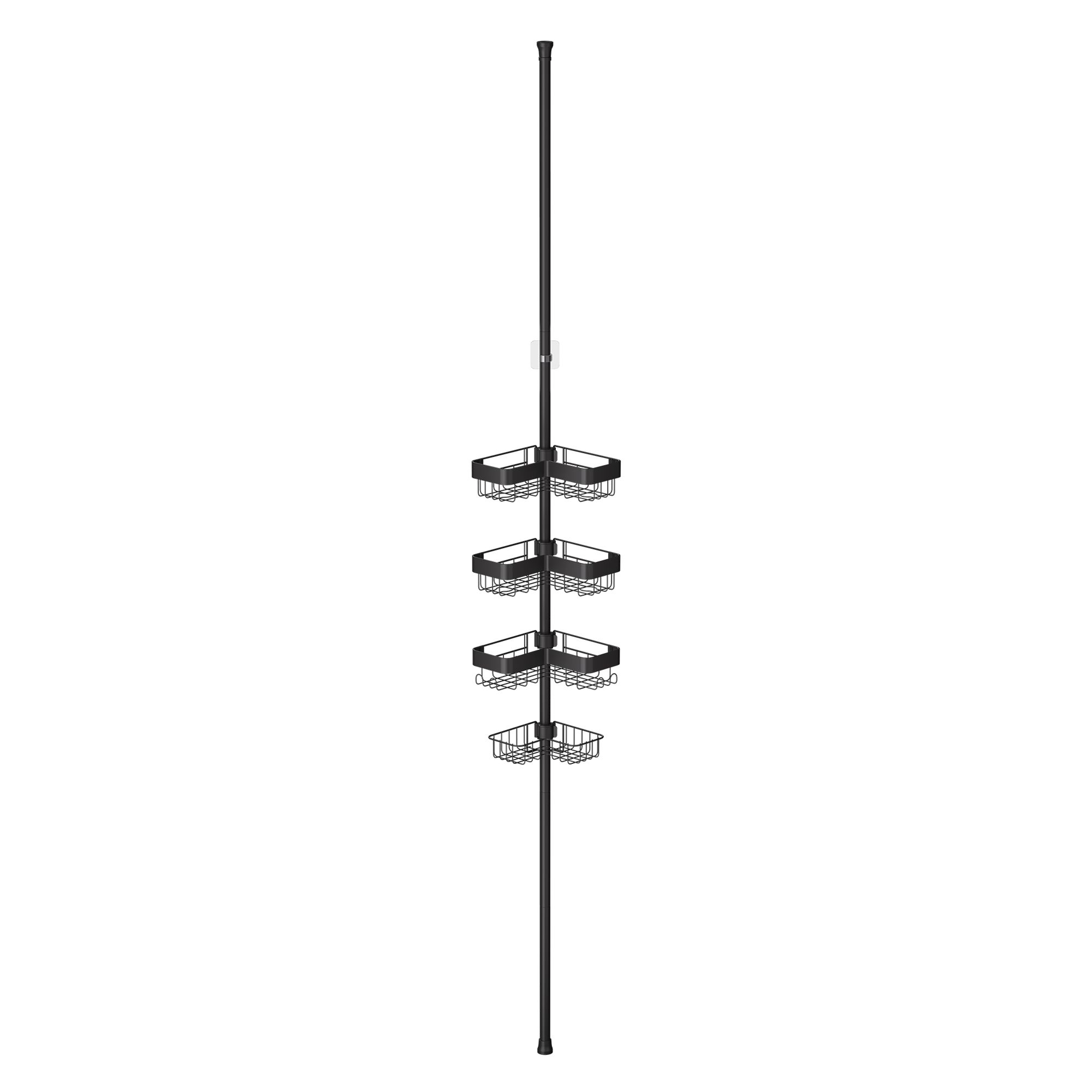 AQURAT Teleskop Dusch-Eckregal mit 4 Ablagekörbchen ca. 33,5x27,5x256,4cm