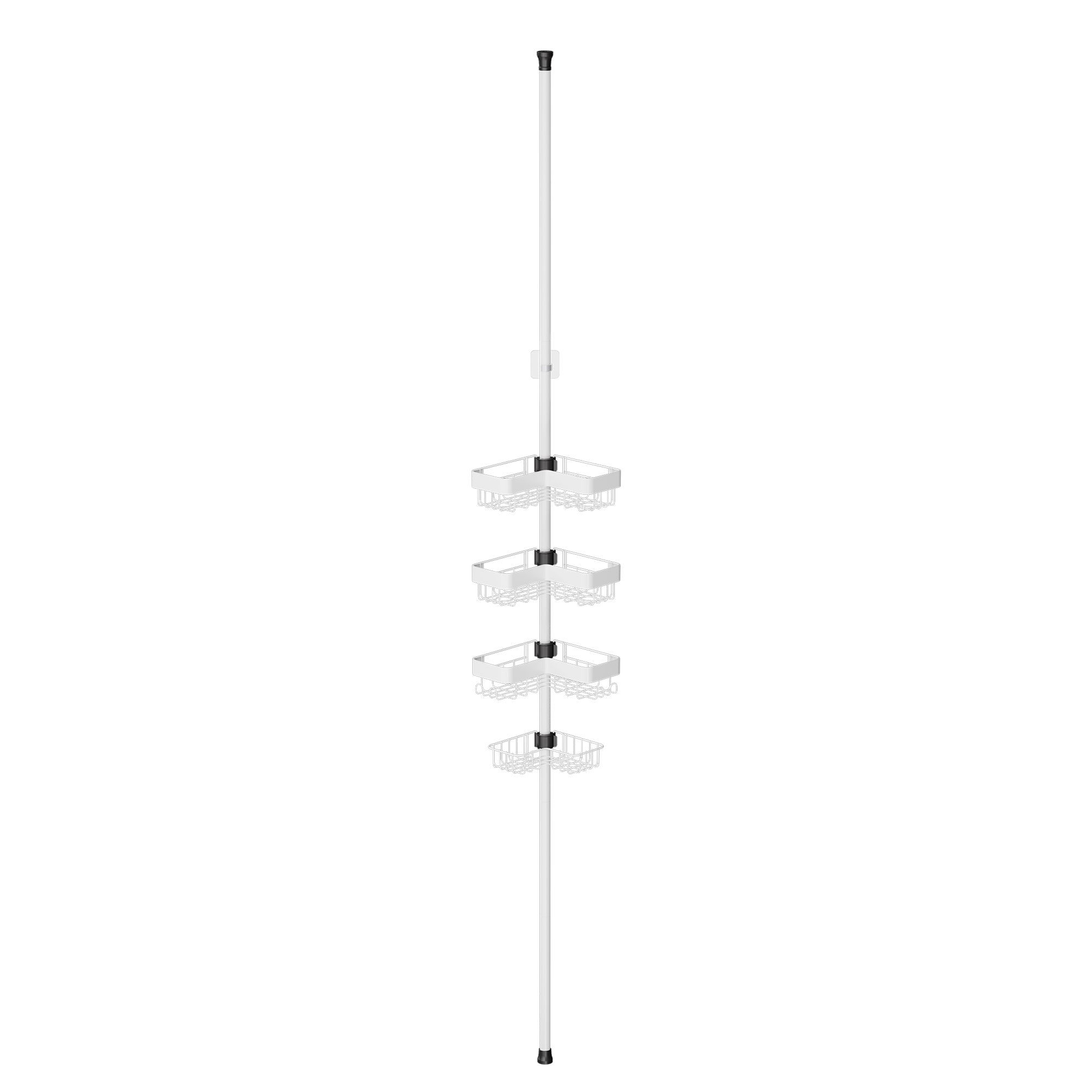 AQURAT Teleskop Dusch-Eckregal mit 4 Ablagekörbchen ca. 33,5x27,5x256,4cm