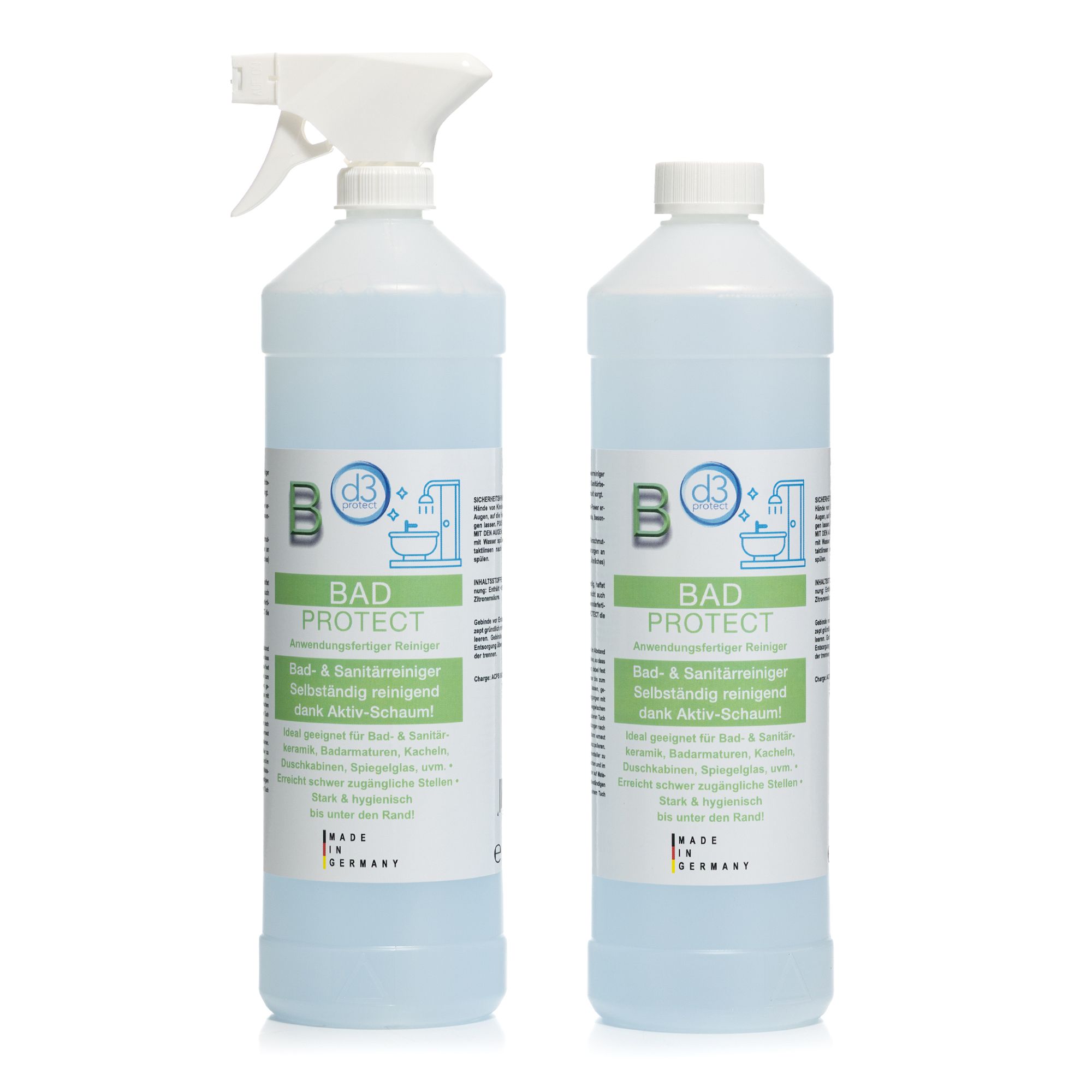 d3 protect® Bad Protect Powerreiniger mit Aktiv-Schaum 2x 1l