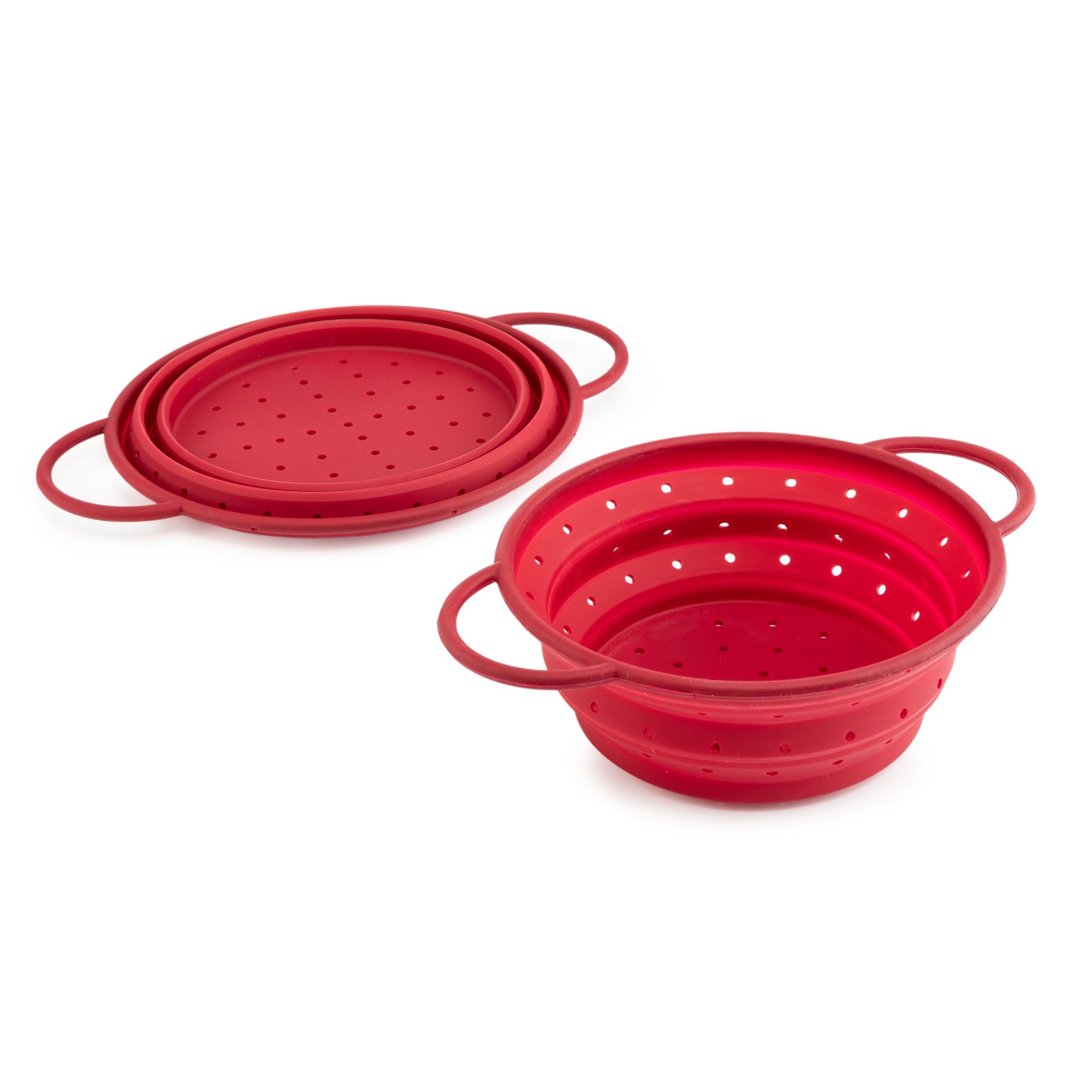 COOLINATO Sieb-Set 2tlg. aus Platin-Silikon faltbar Ø 20 & 24cm