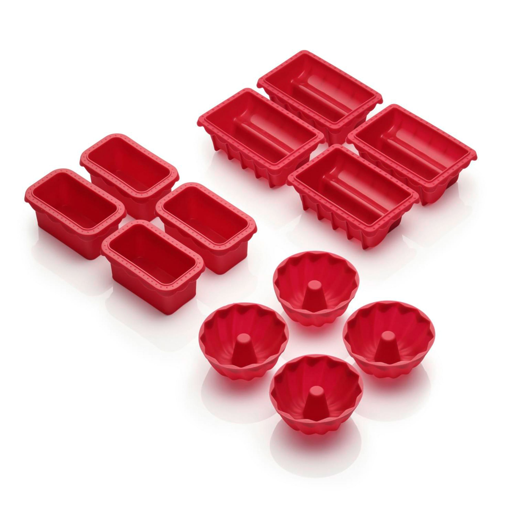 COOLINATO 12tlg. Mini-Backset Platin Silikon bis 230°C inkl. 4 Rezepte