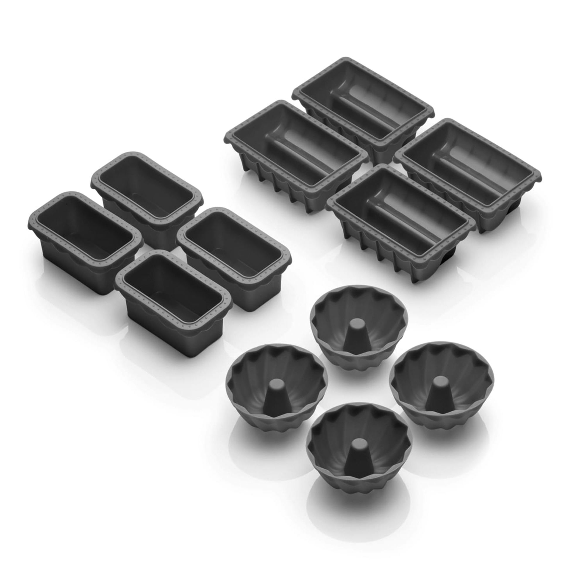 COOLINATO 12tlg. Mini-Backset Platin Silikon bis 230°C inkl. 4 Rezepte