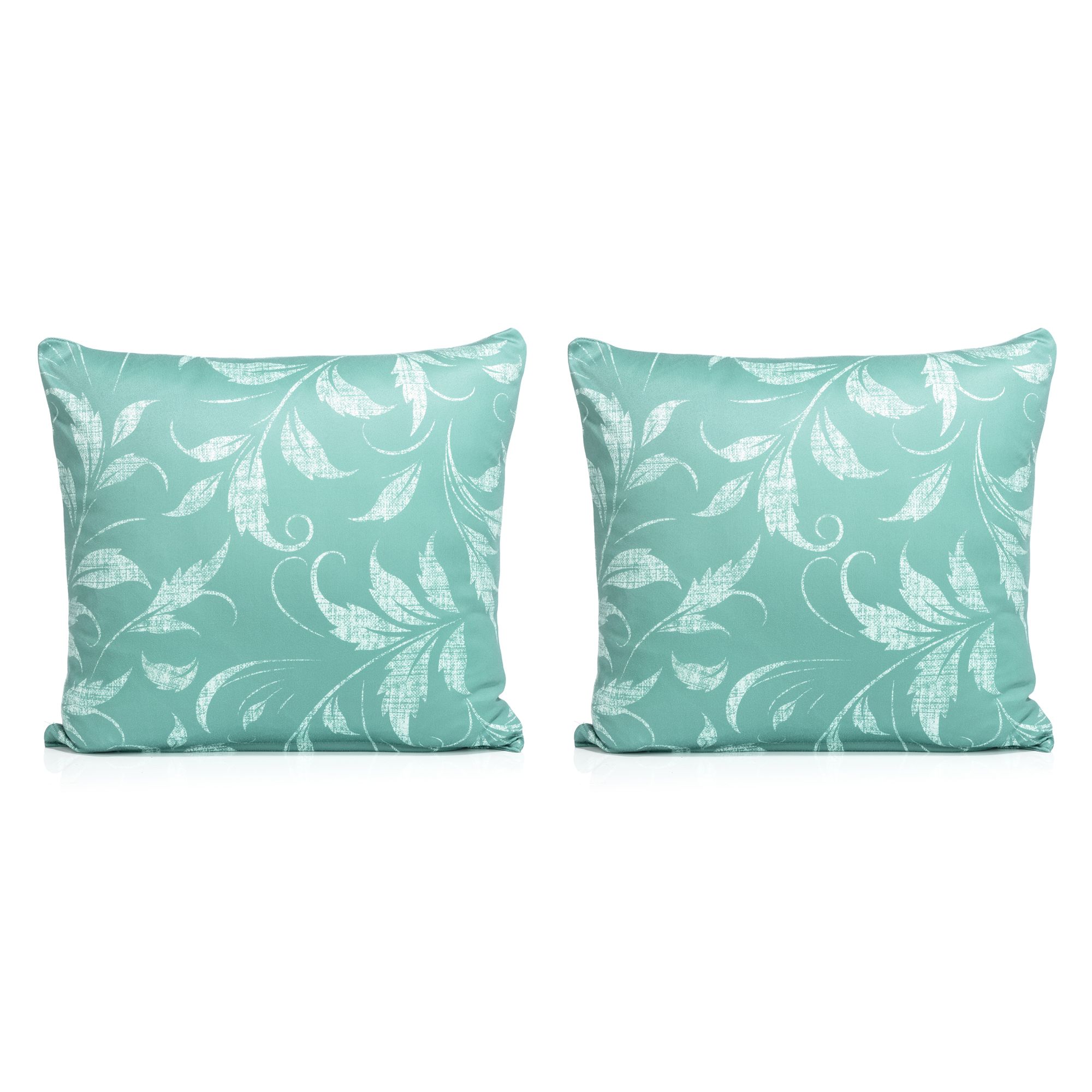 JERYMOOD 2 Kissenbezüge Blätterranke Mikrofaser Jersey waschbar, ca. 40x40cm