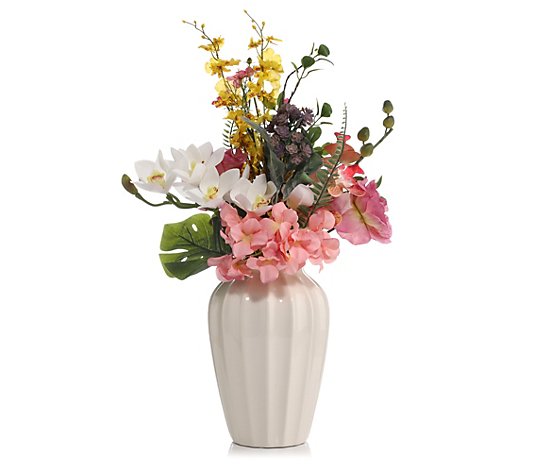 B-Ware ABELLA Flora Blumenarrangement Design-Keramiktopf Höhe ca. 66cm