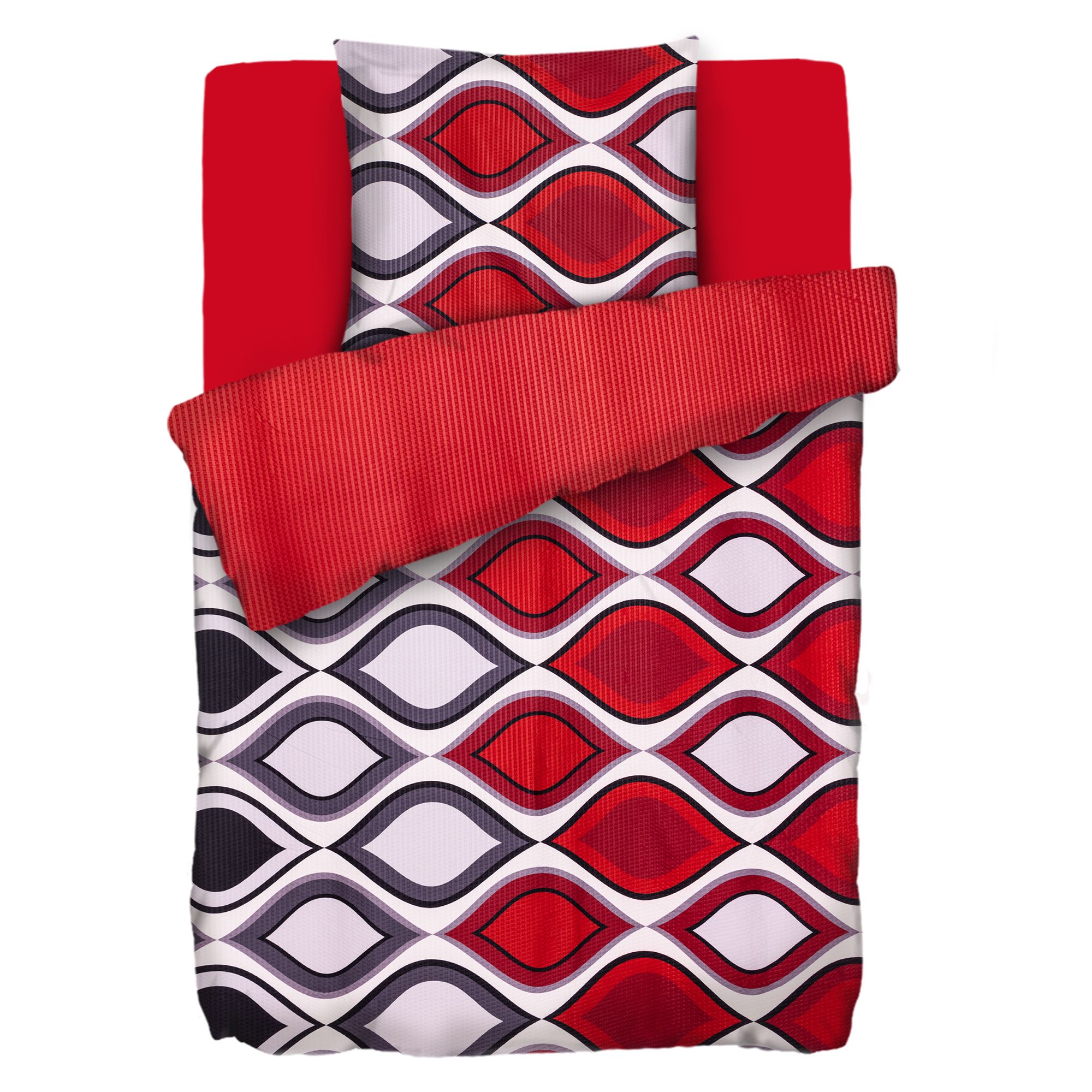 SOFT WAVE Wendebettwäsche Grafik / Farbverlauf Mikrofaser Seersucker Einzelbett, 3tlg.