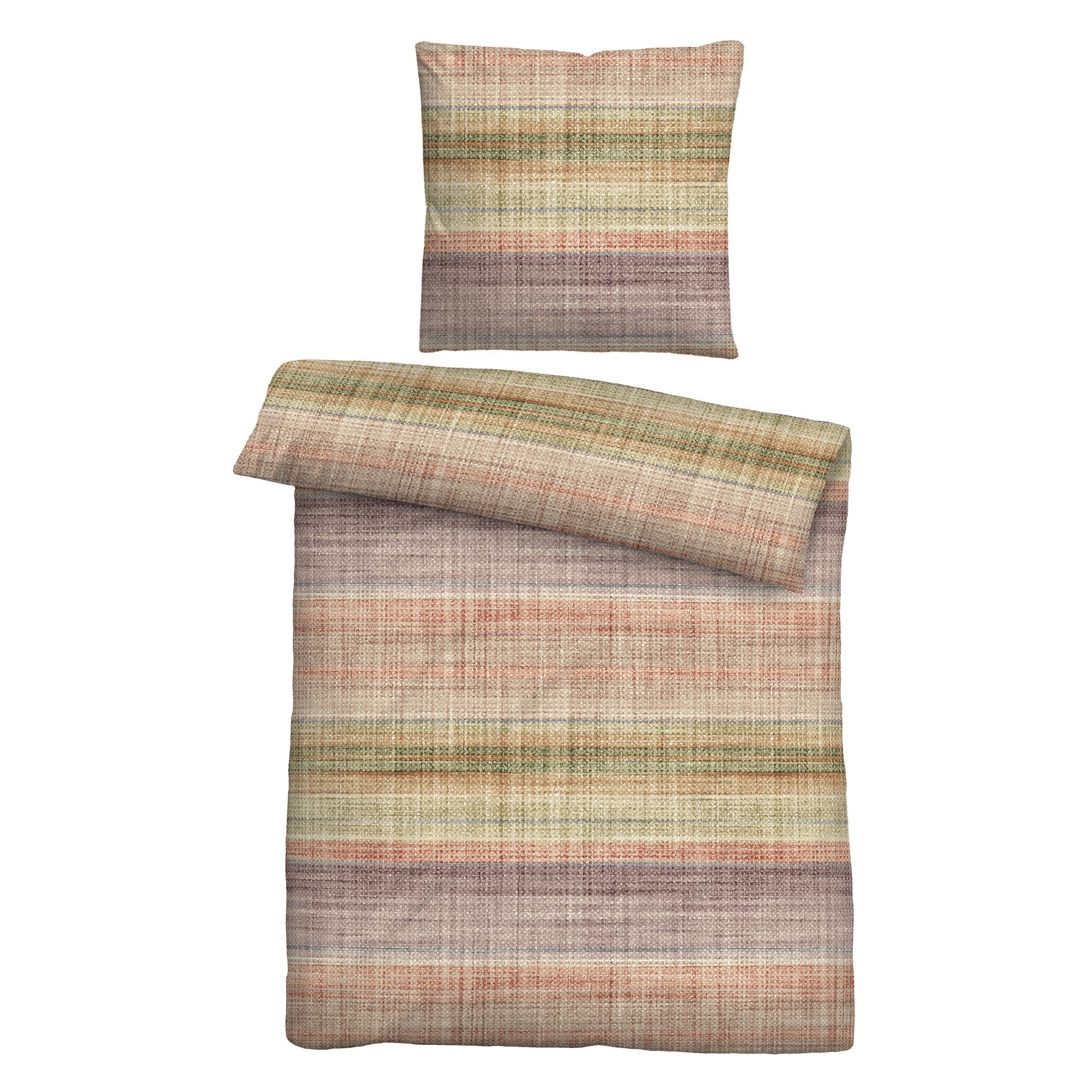 biberna® Bettwäsche Streifen / Karo Baumwoll Seersucker Einzelbett, 2tlg.