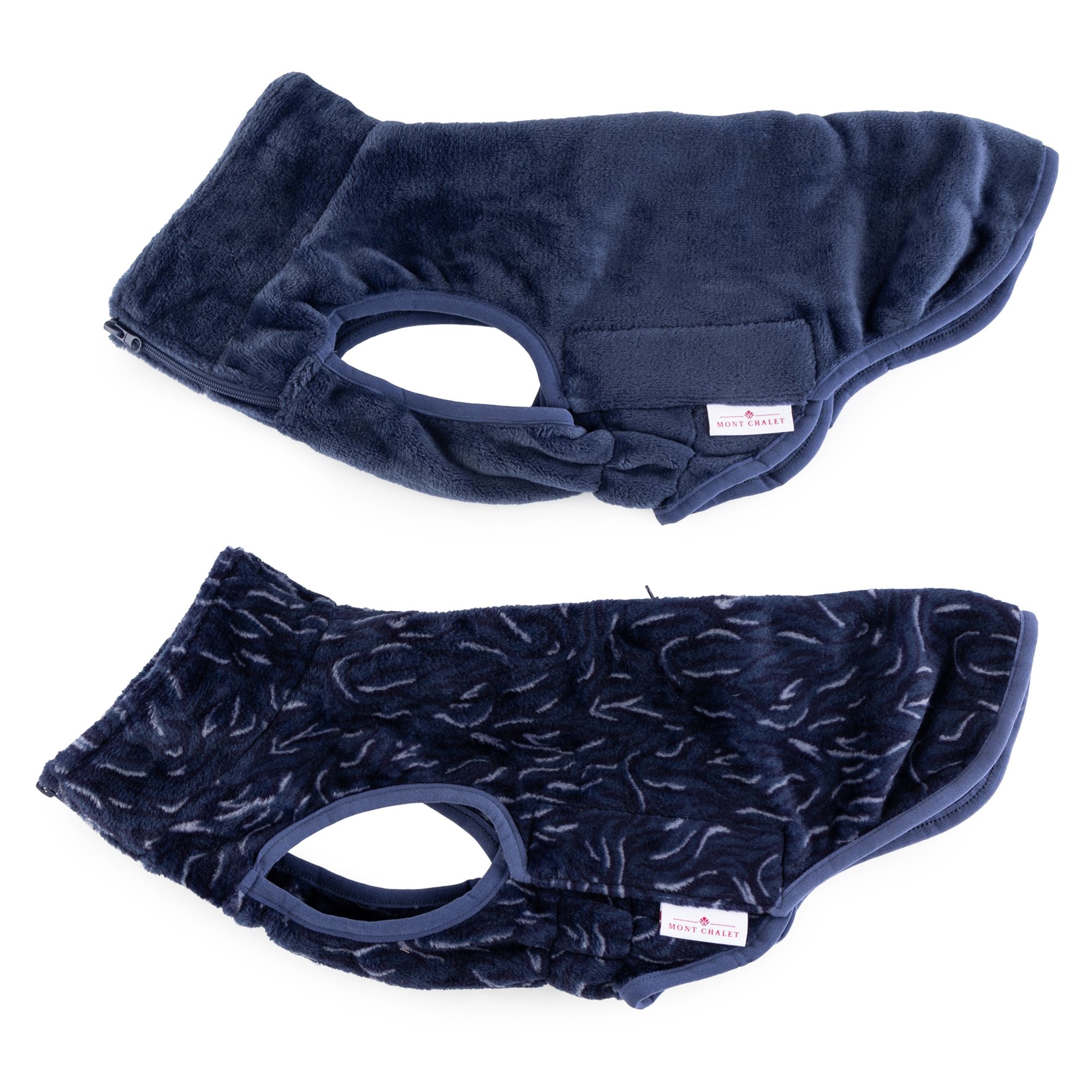 MONT CHALET 2 Hunde-Pullover Klettverschlüsse Mikrofaser Chinchilla Farb-/Größenauswahl