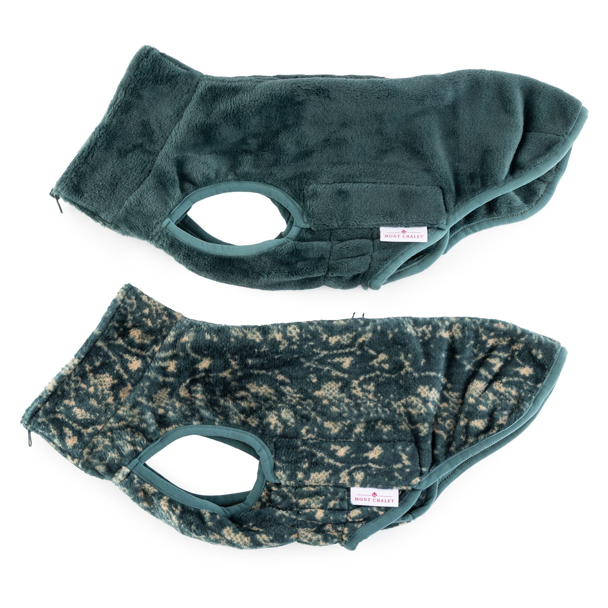 MONT CHALET 2 Hunde-Pullover Klettverschlüsse Mikrofaser Chinchilla Farb-/Größenauswahl