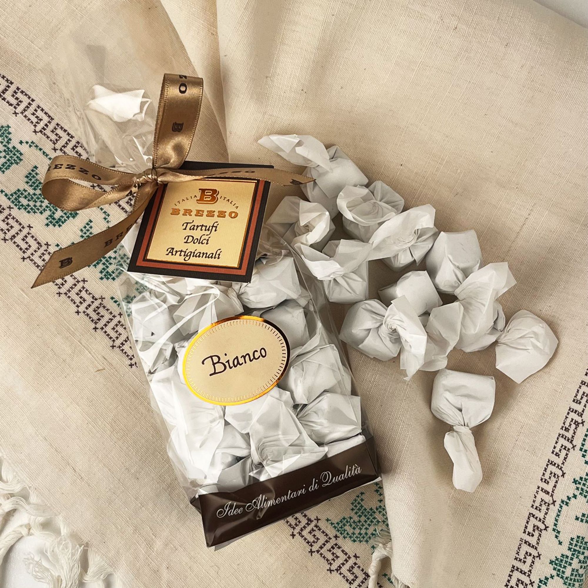 BREZZO Tartufi Dolci Bianco Trüffelpralinen Set aus Italien Inhalt 2x 150g