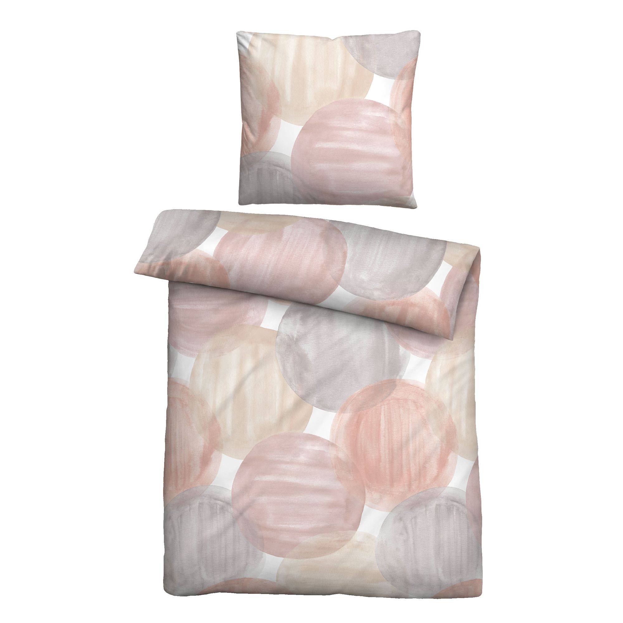 biberna® Bettwäsche Kreise Mako-Satin Einzelbett, 2tlg.