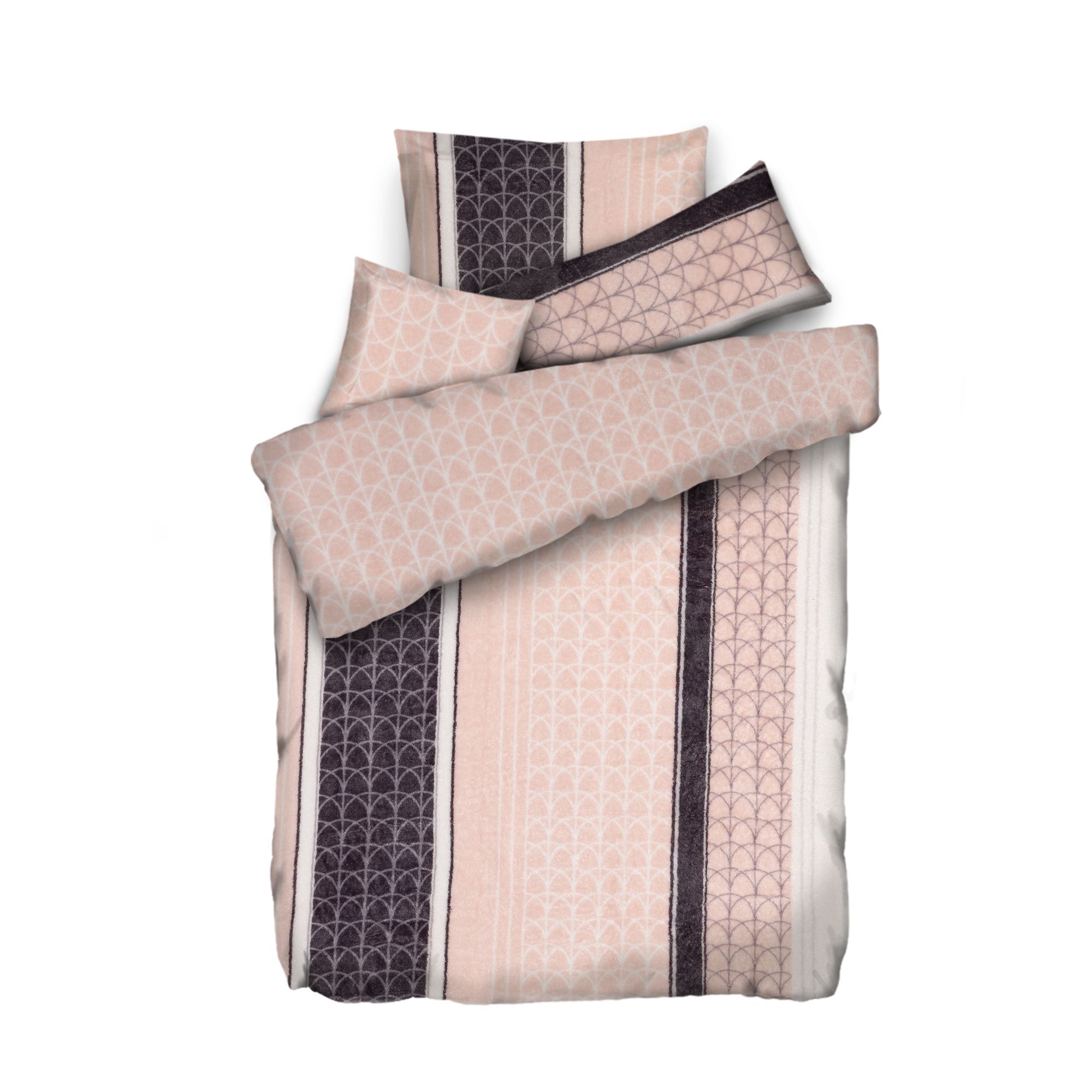 BADIZIO Classic Wendebettwäsche Mustermix Mikrofaser Plüsch Einzelbett, 4tlg.