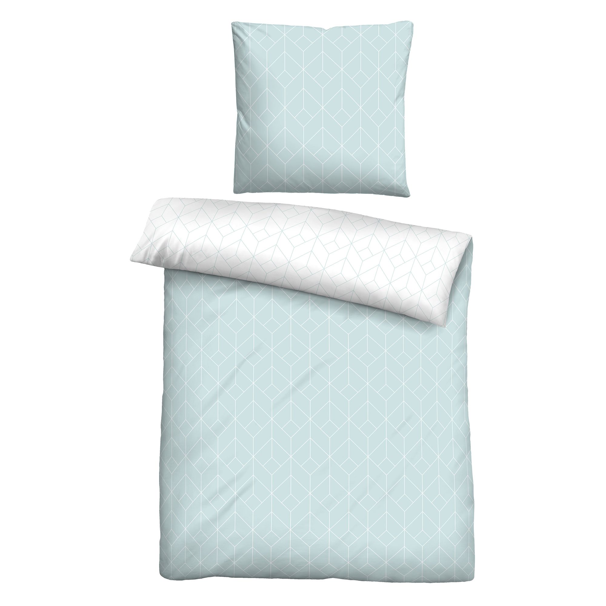 biberna® Wendebettwäsche Geometrie Baumwoll Linon Einzelbett, 2tlg.