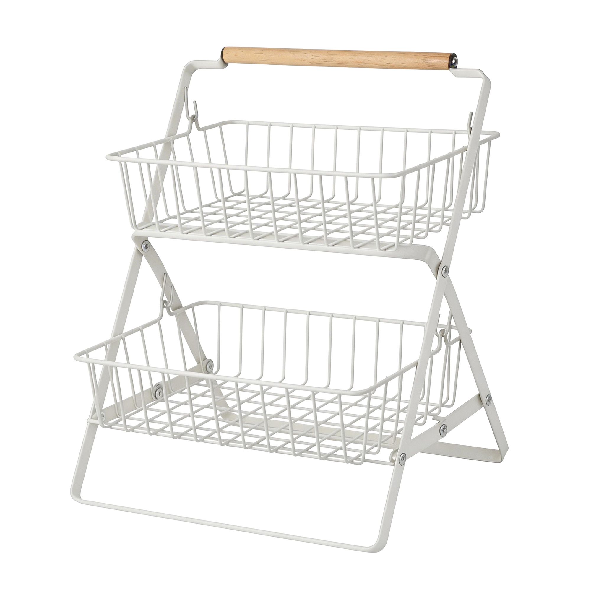 AQURAT Obstkorb-Ständer mit 2 Ablagekörbchen zusammenfaltbar ca. 30,5x27x37,4cm