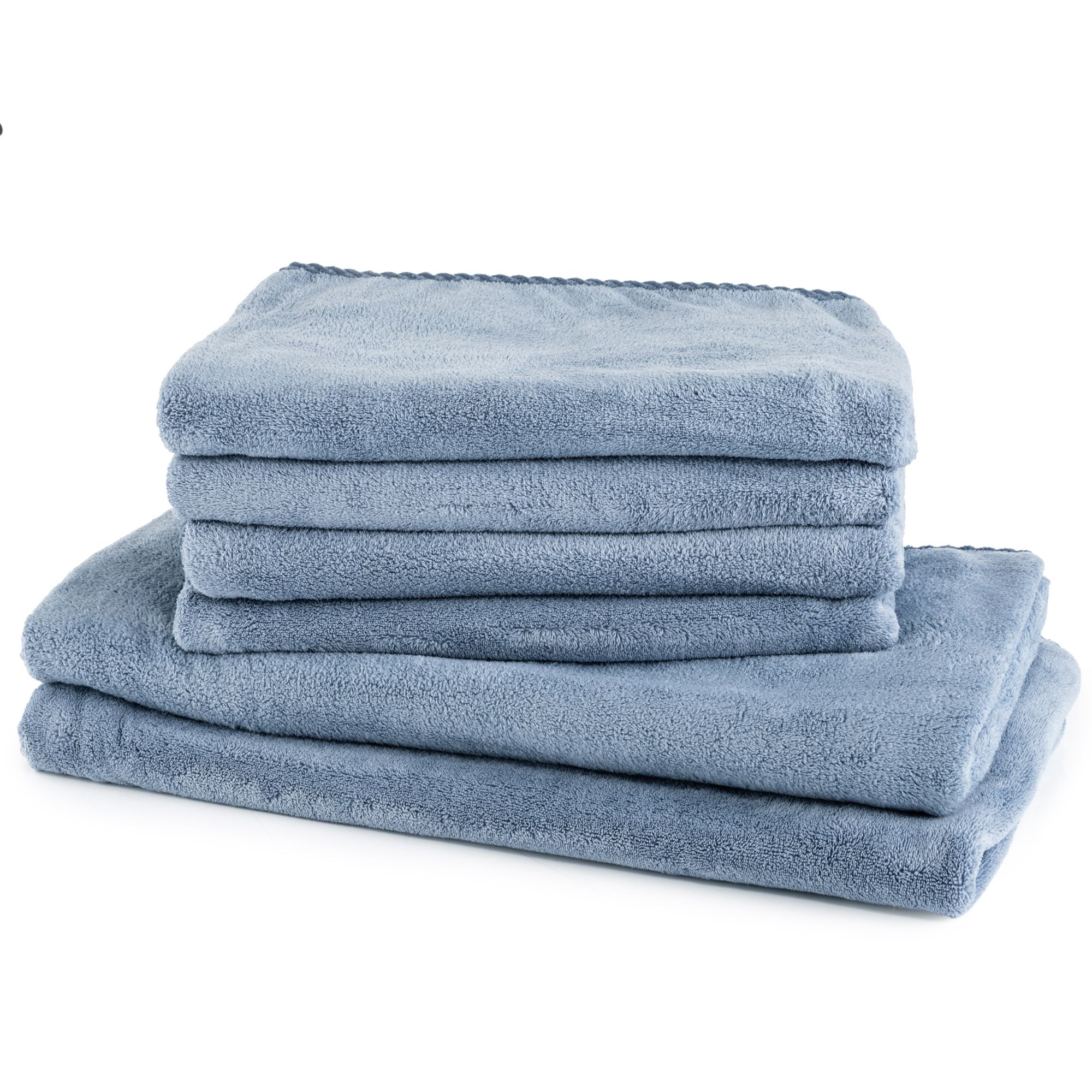 MONT CHALET Handtuch-Set uni Kuschelplüsch Kordelkeder, 6tlg.