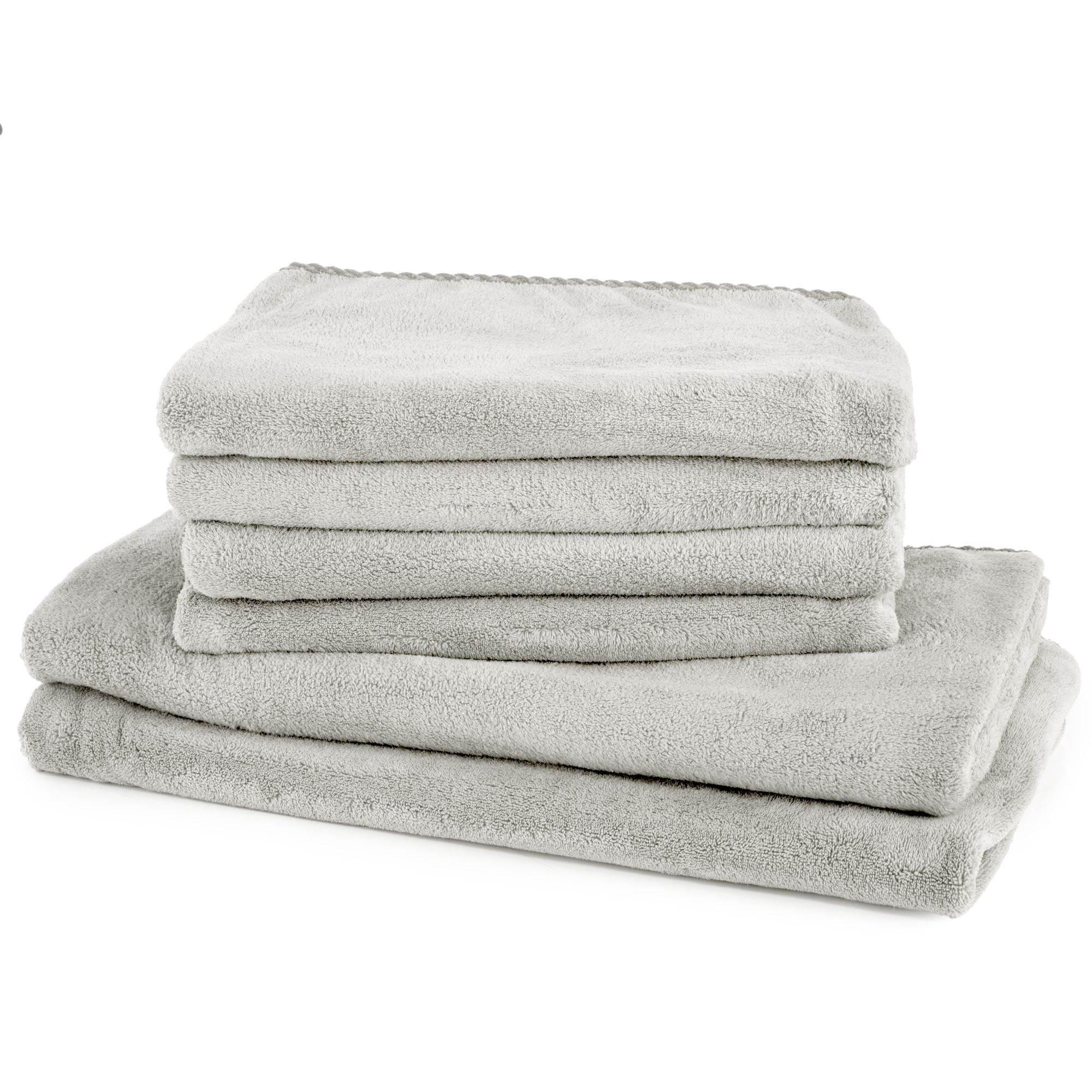 MONT CHALET Handtuch-Set uni Kuschelplüsch Kordelkeder, 6tlg.