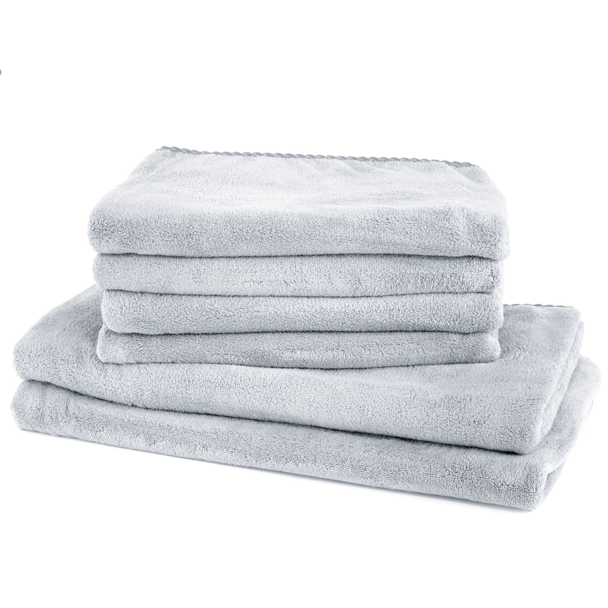 MONT CHALET Handtuch-Set uni Kuschelplüsch Kordelkeder, 6tlg.