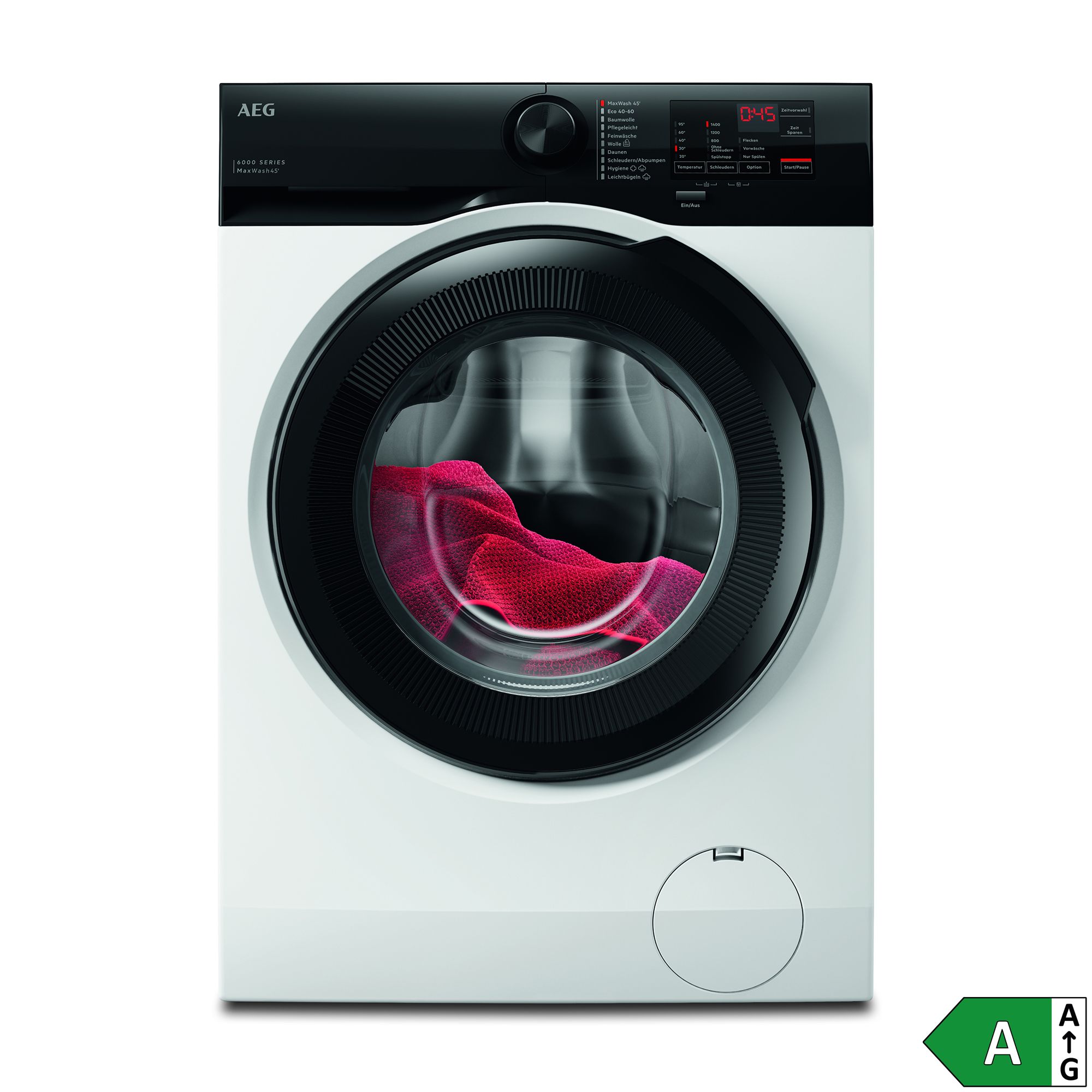 AEG Waschmaschine 8kg, EEK A Hygiene-Programm KI WashAssist, Energieeffizienzklasse A