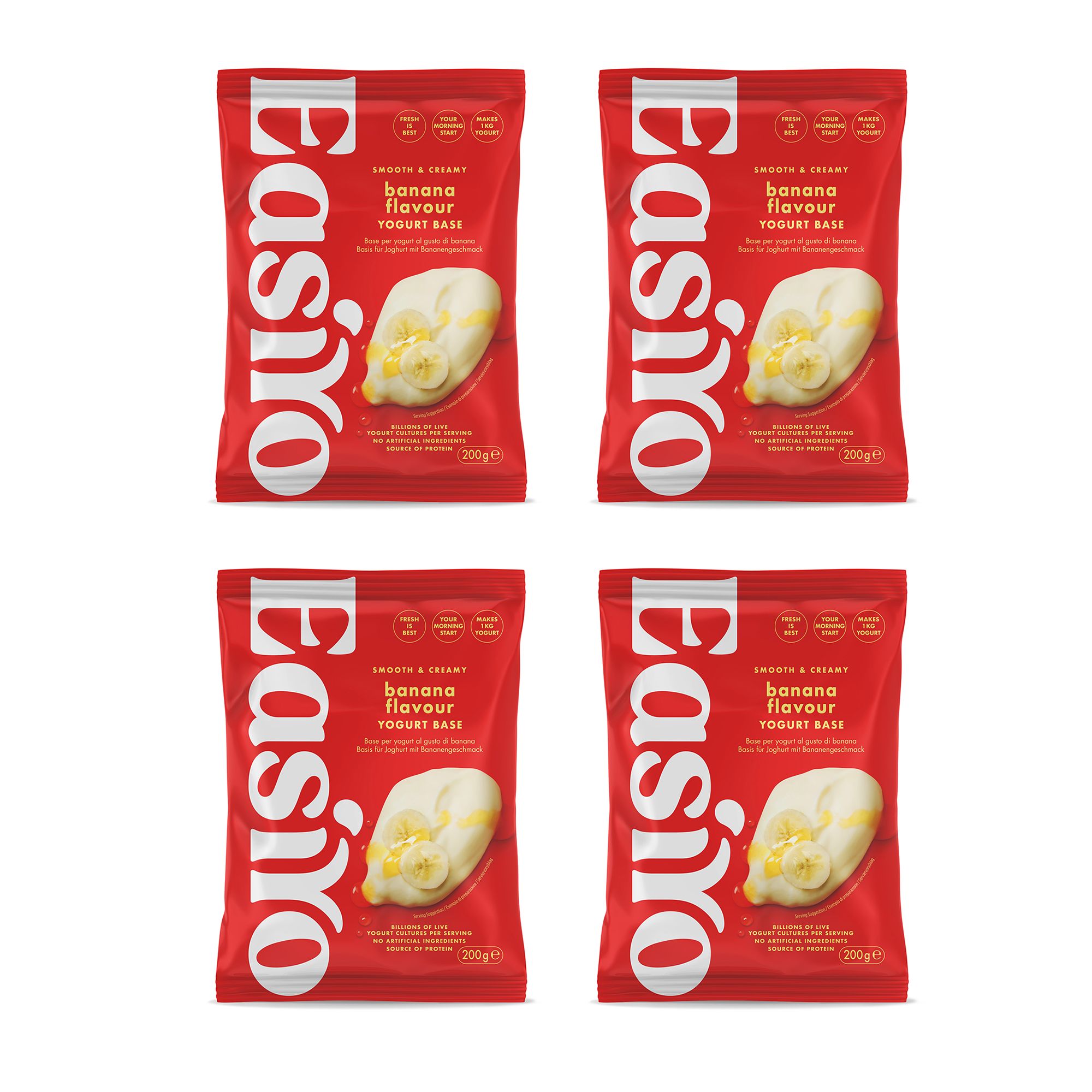 EASIYO Joghurtpulver Fruchtjoghurt 4 Beutel für 4kg sortenrein
