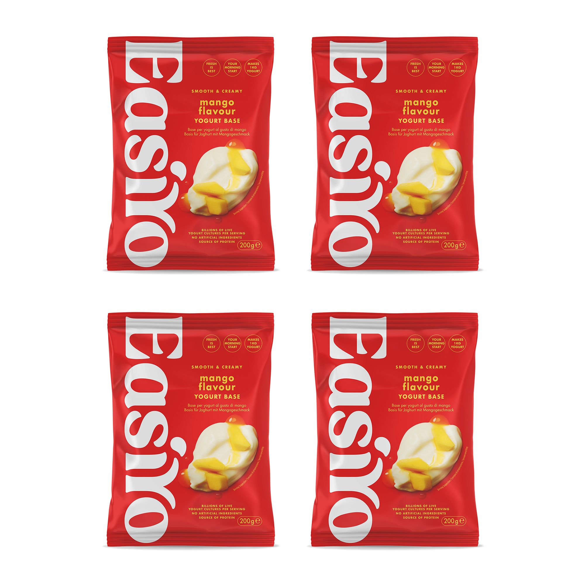 EASIYO Joghurtpulver Fruchtjoghurt 4 Beutel für 4kg sortenrein