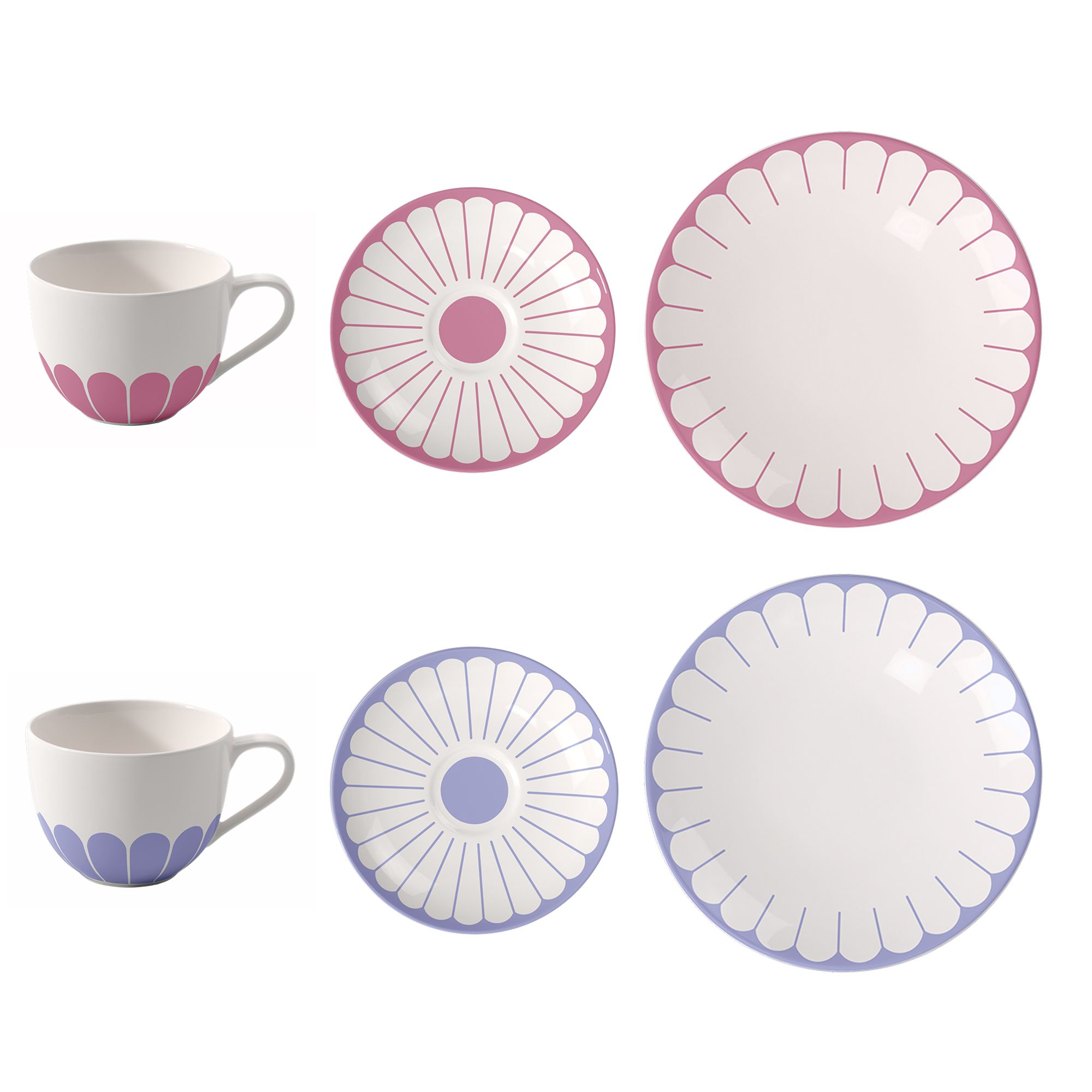 VILLEROY & BOCH Fleur Frühstücks-Set mit buntem Blumenmuster 6tlg.