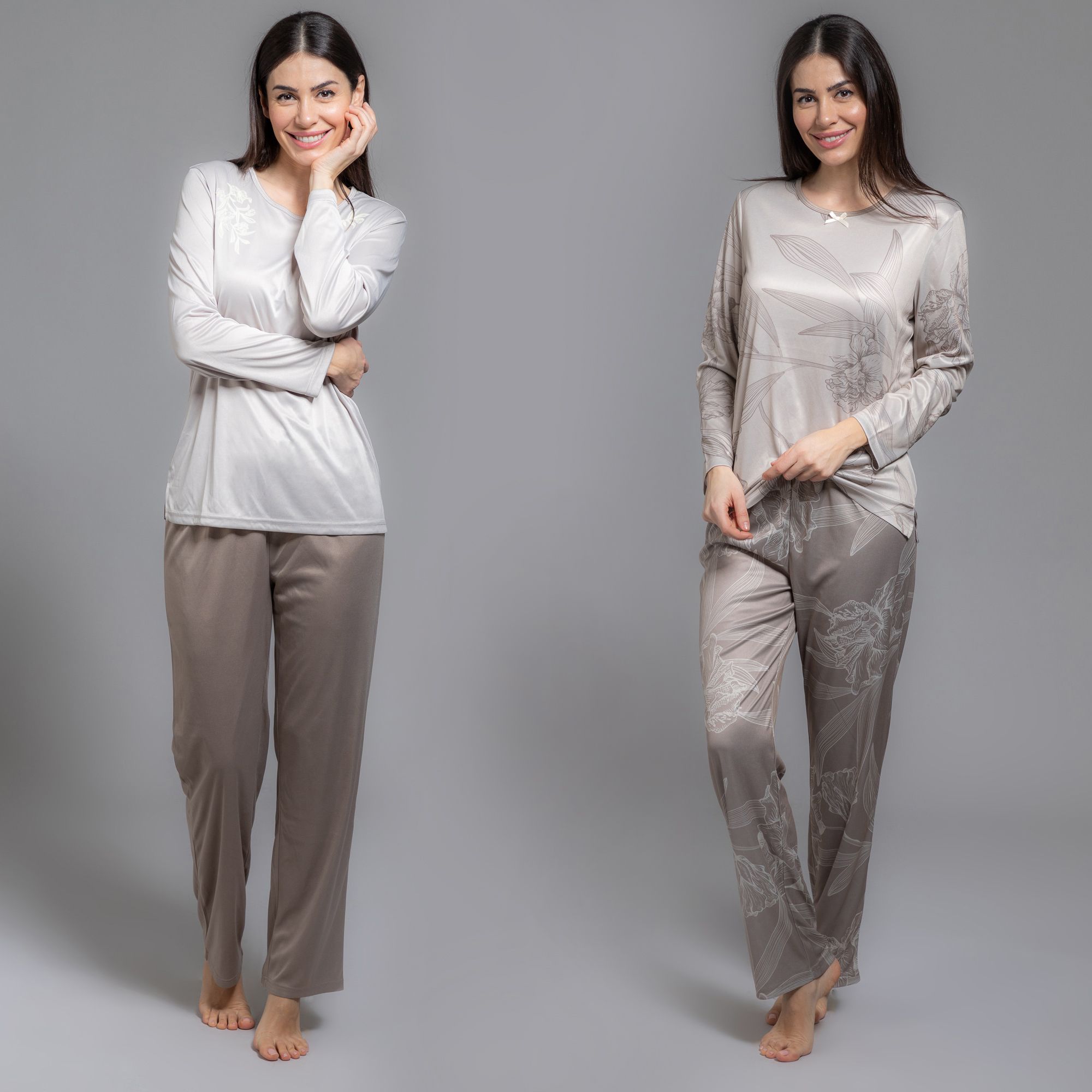 B-Ware LITTLE ROSE 2 Pyjamas, 1/1-Länge Mikrofaser floraler Druck