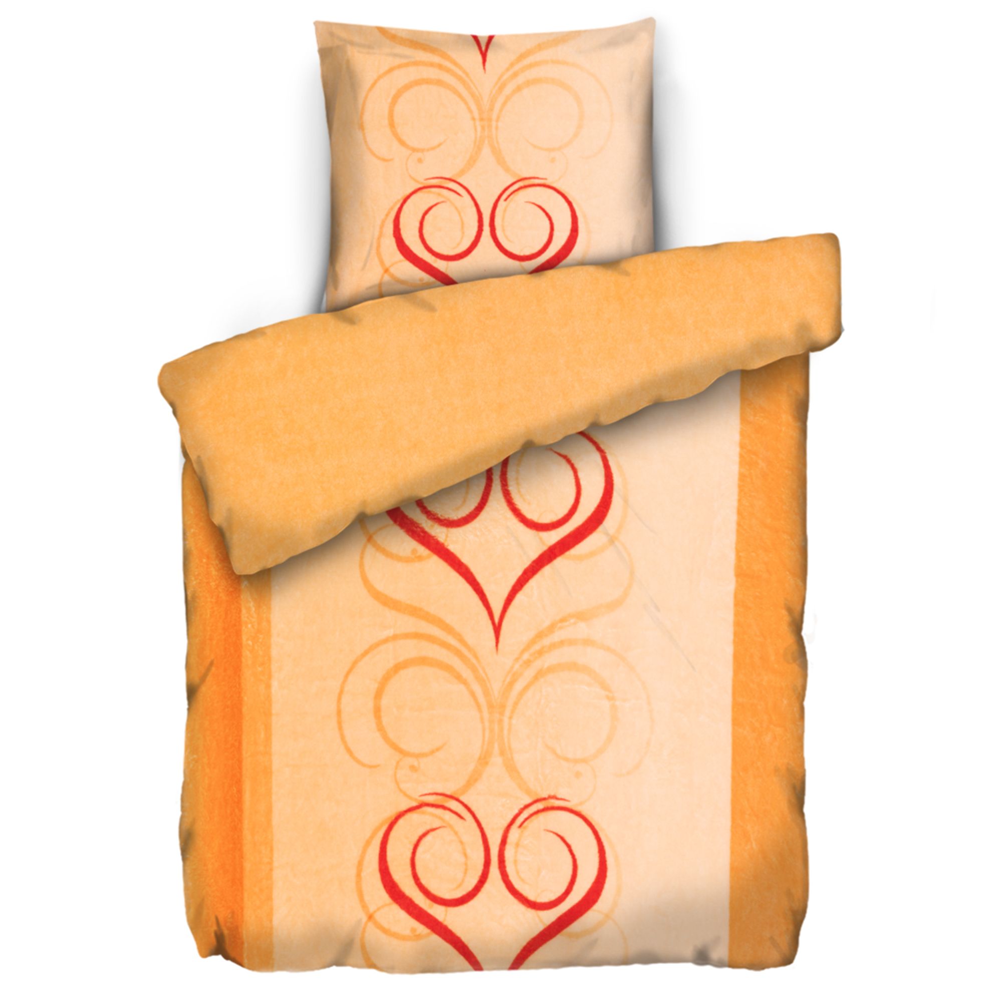 BADIZIO Classic Wendebettwäsche Herzen Mikrofaser Plüsch Einzelbett, 2tlg.