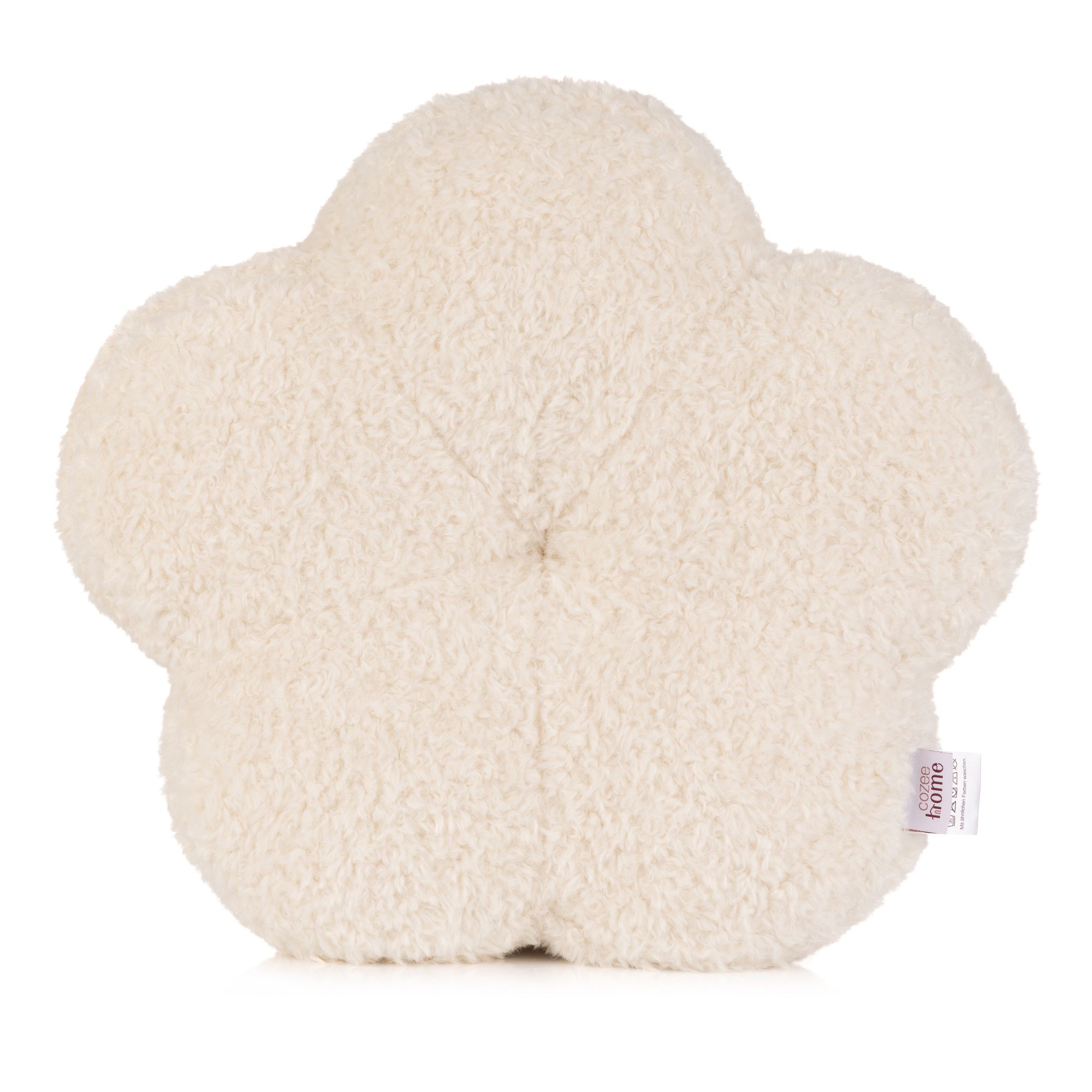 COZEE HOME Dekokissen Blume uni MF Sheep Bouclé waschbar, Ø ca. 45cm