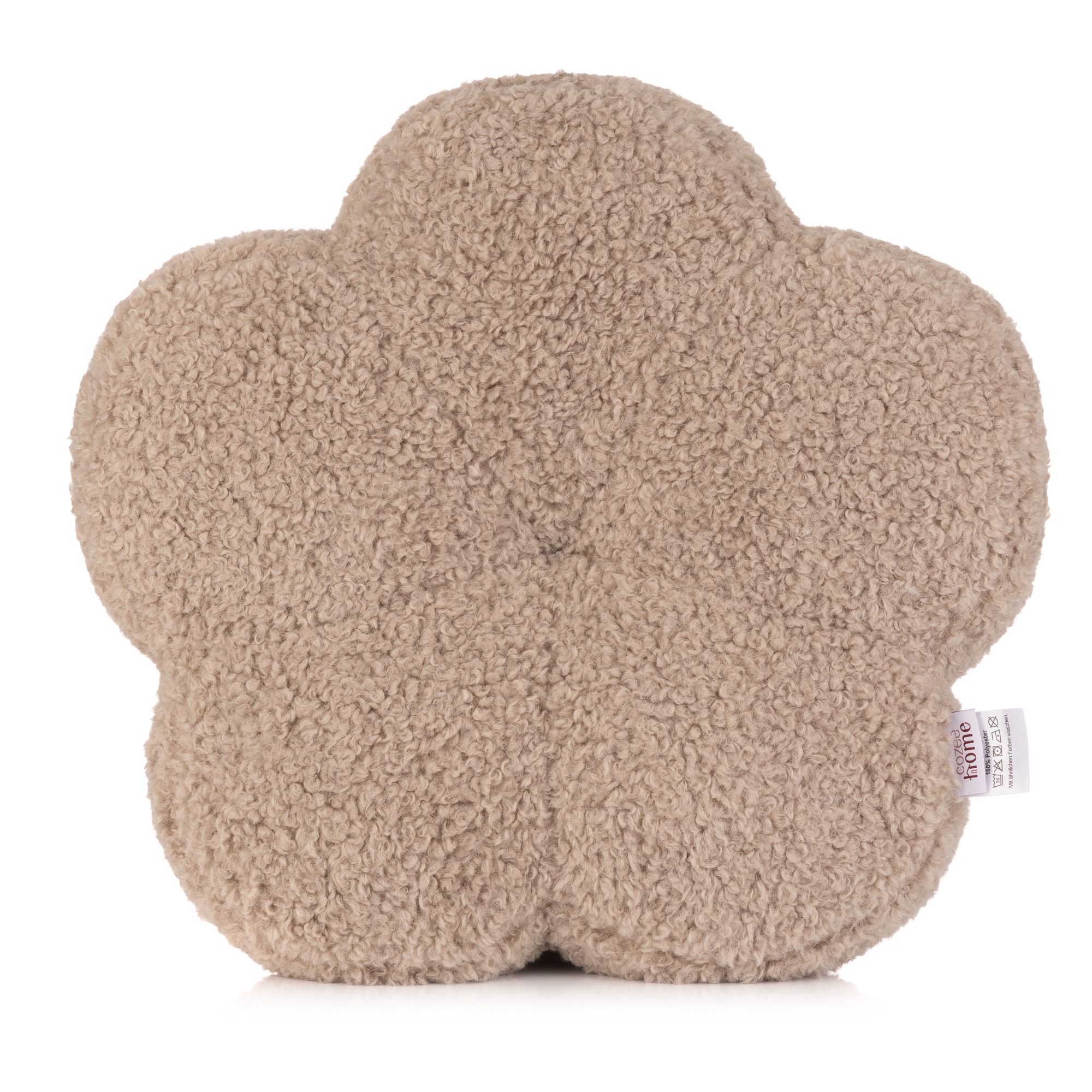COZEE HOME Dekokissen Blume uni MF Sheep Bouclé waschbar, Ø ca. 45cm