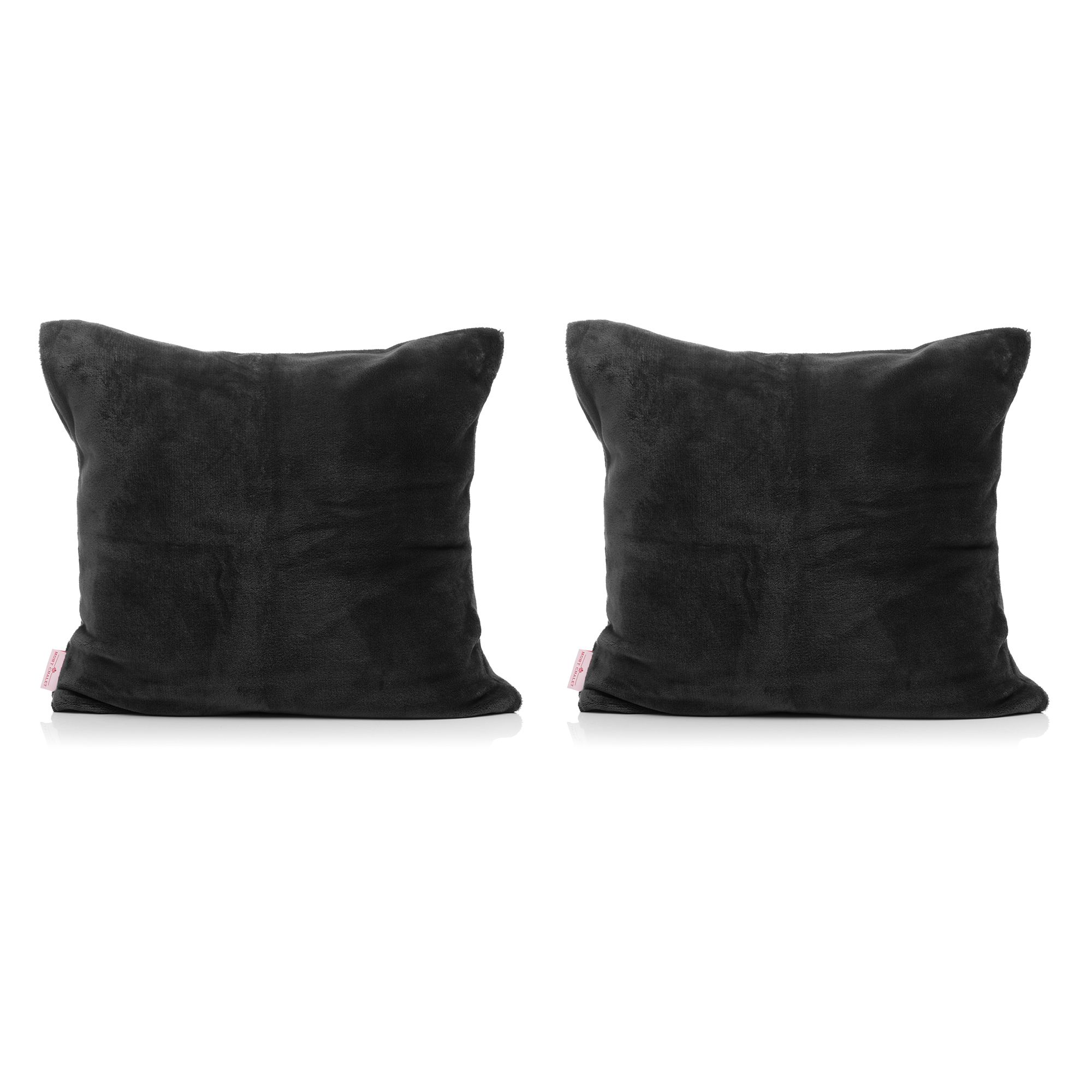 MONT CHALET 2 Kissenhüllen uni Mikrofaser Chinchilla waschbar, ca. 45x45cm