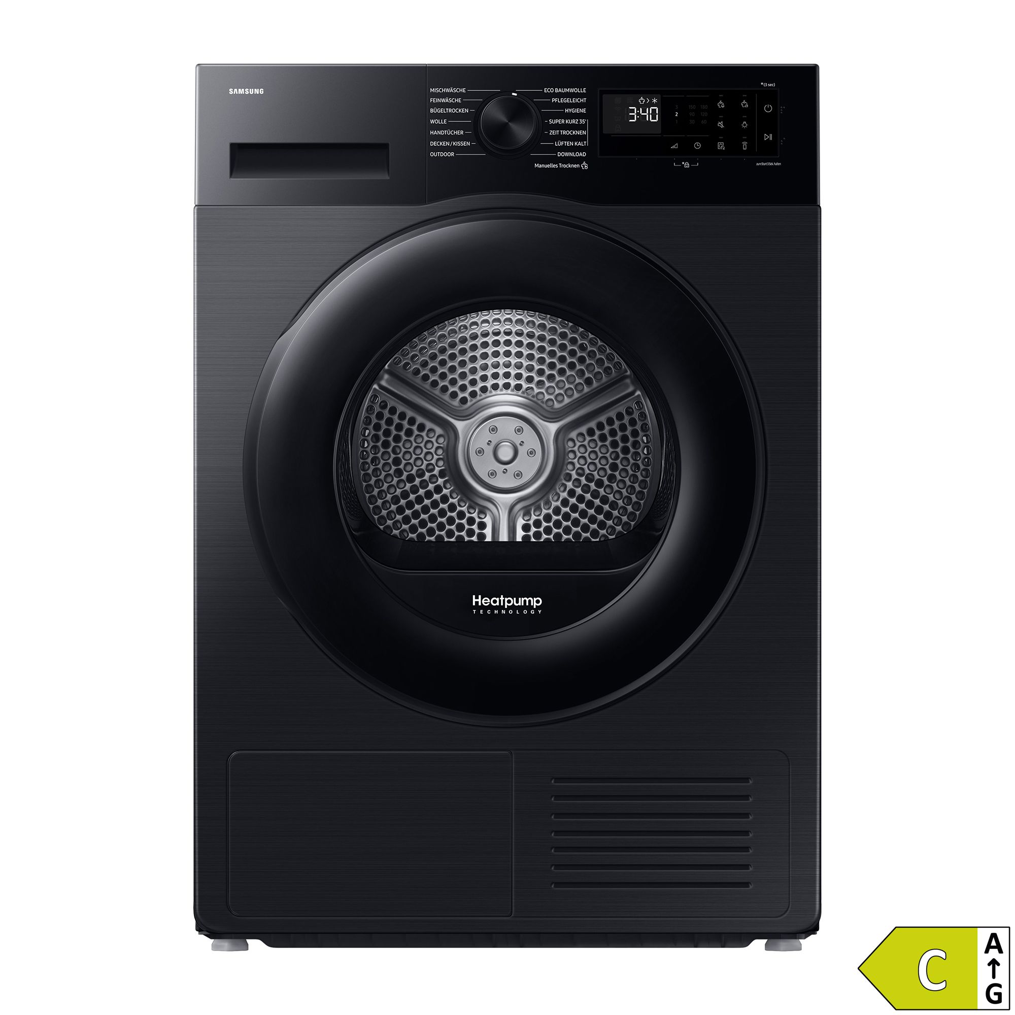 SAMSUNG Wärmepumpentrockner 9kg, EEK C, WiFi Smart Things App Air Refresh, Energieeffizienzklasse C