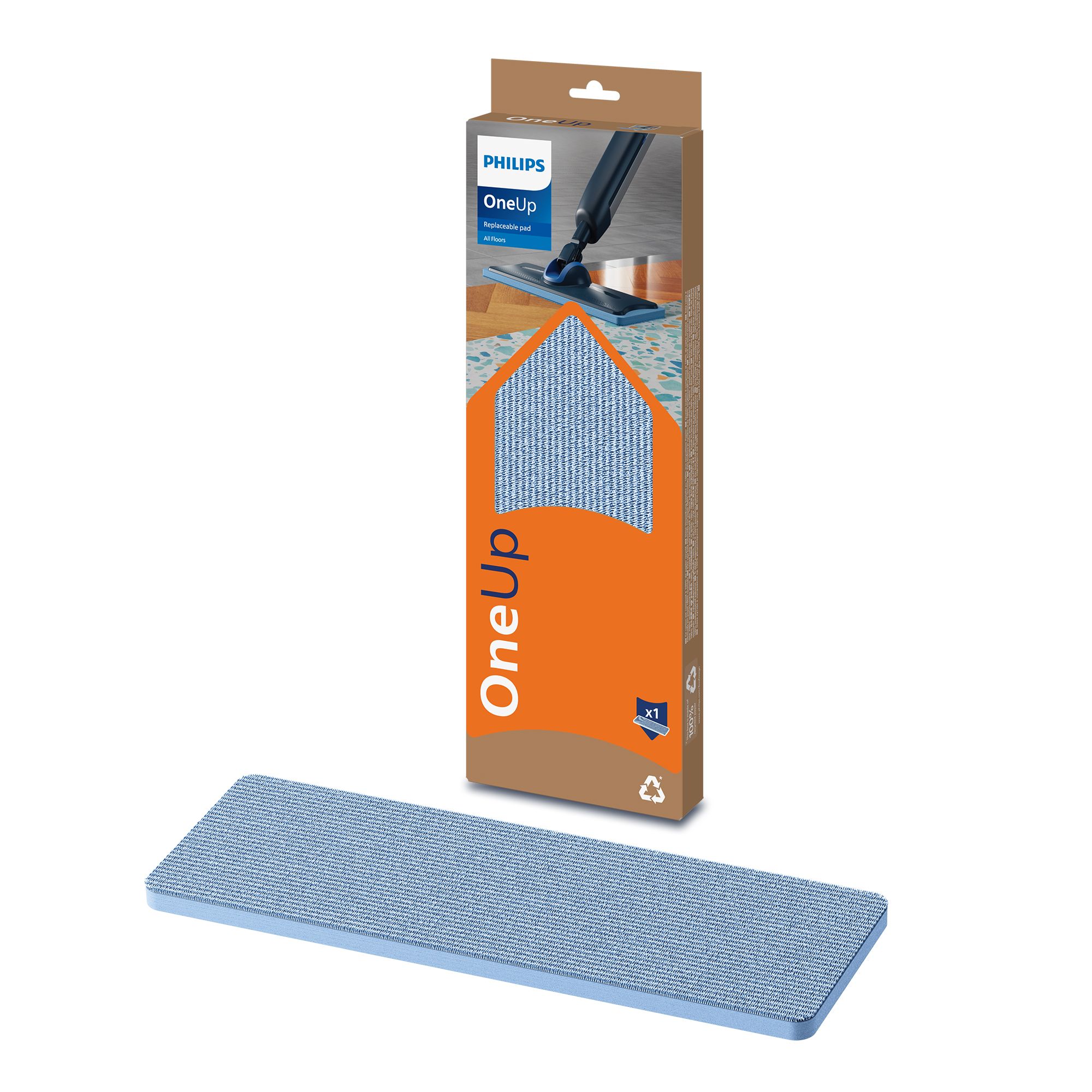 PHILIPS OneUp Reinigungspad für Hartböden bis zu 6 Monate wiederverwendbar