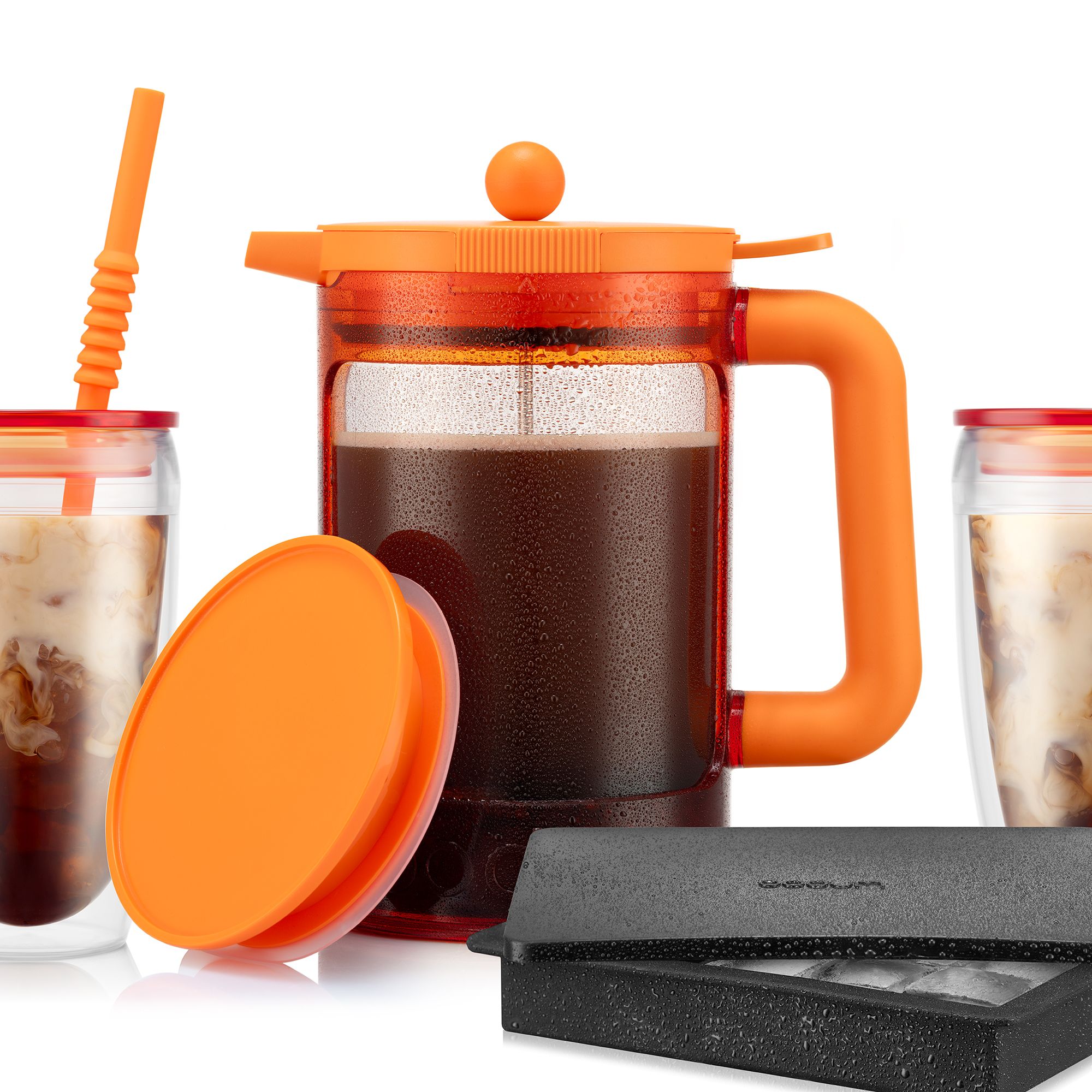 BODUM® Eiskaffeebereiter für 1.2L mit 2 PAVINA Gläsern je 0,4L und Eiswürfelbereiter
