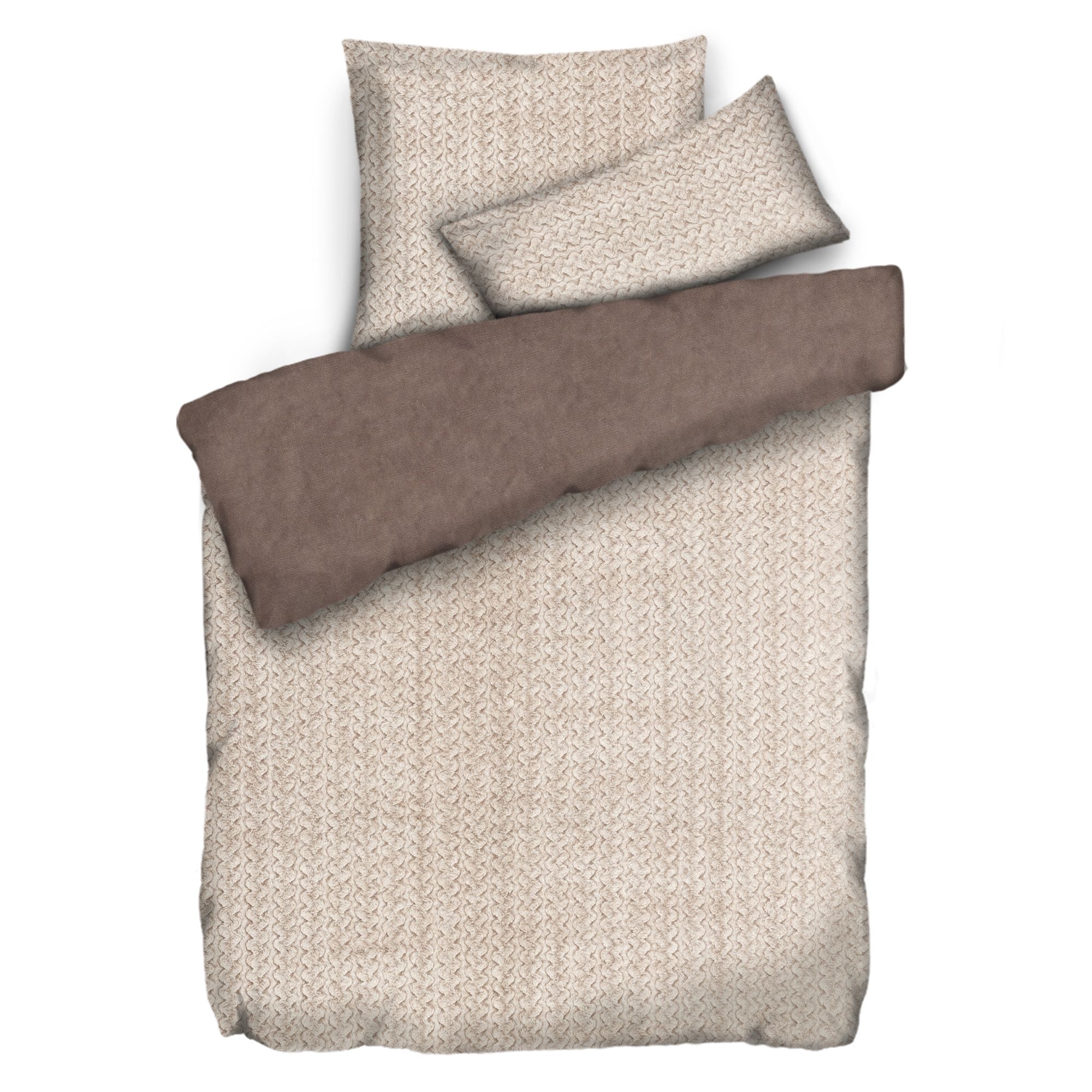 MONT CHALET Wendebettwäsche strukturiertes Fellimitat 3tlg. oder 6tlg.