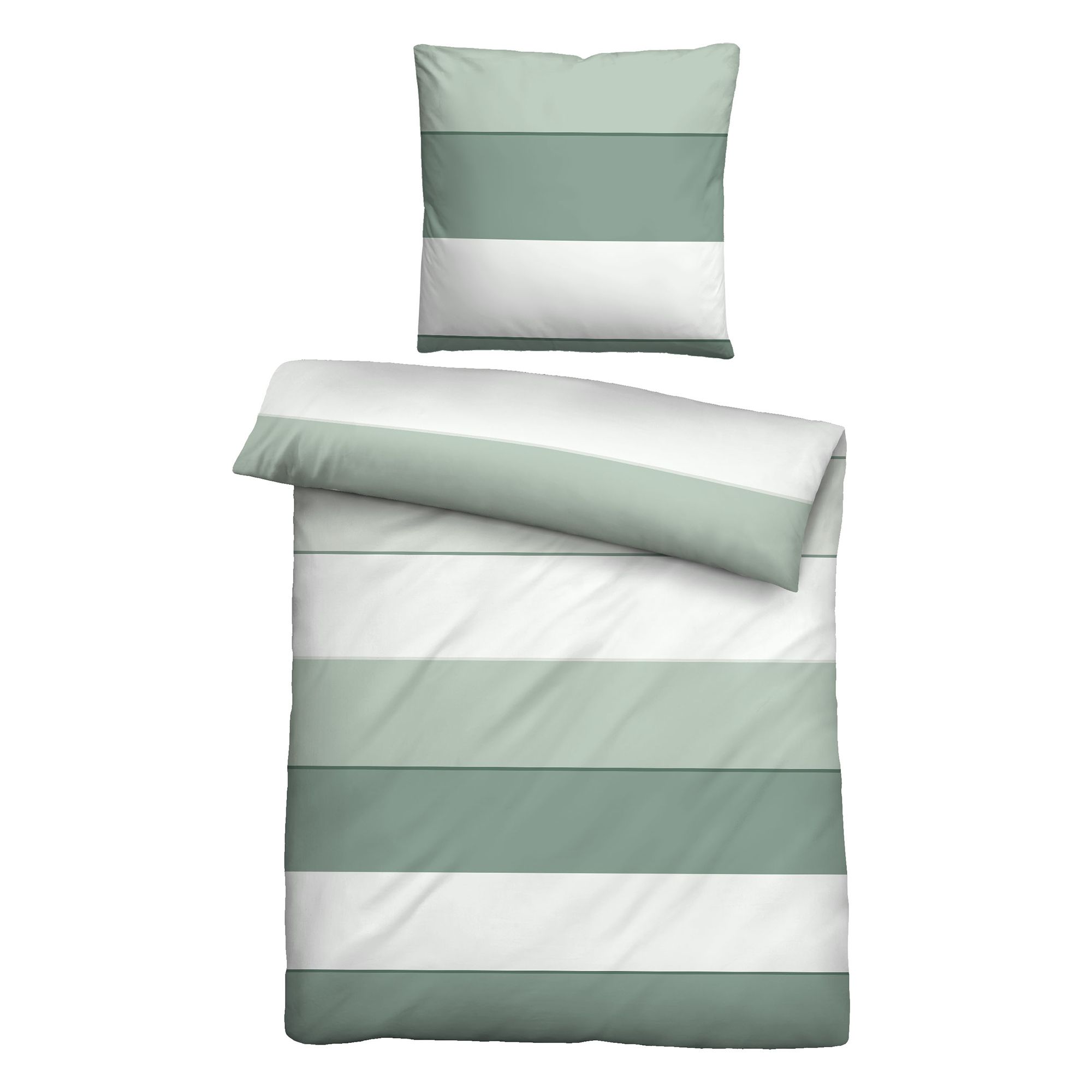 biberna® Bettwäsche Blockstreifen Mako-Satin Einzelbett, 2tlg.