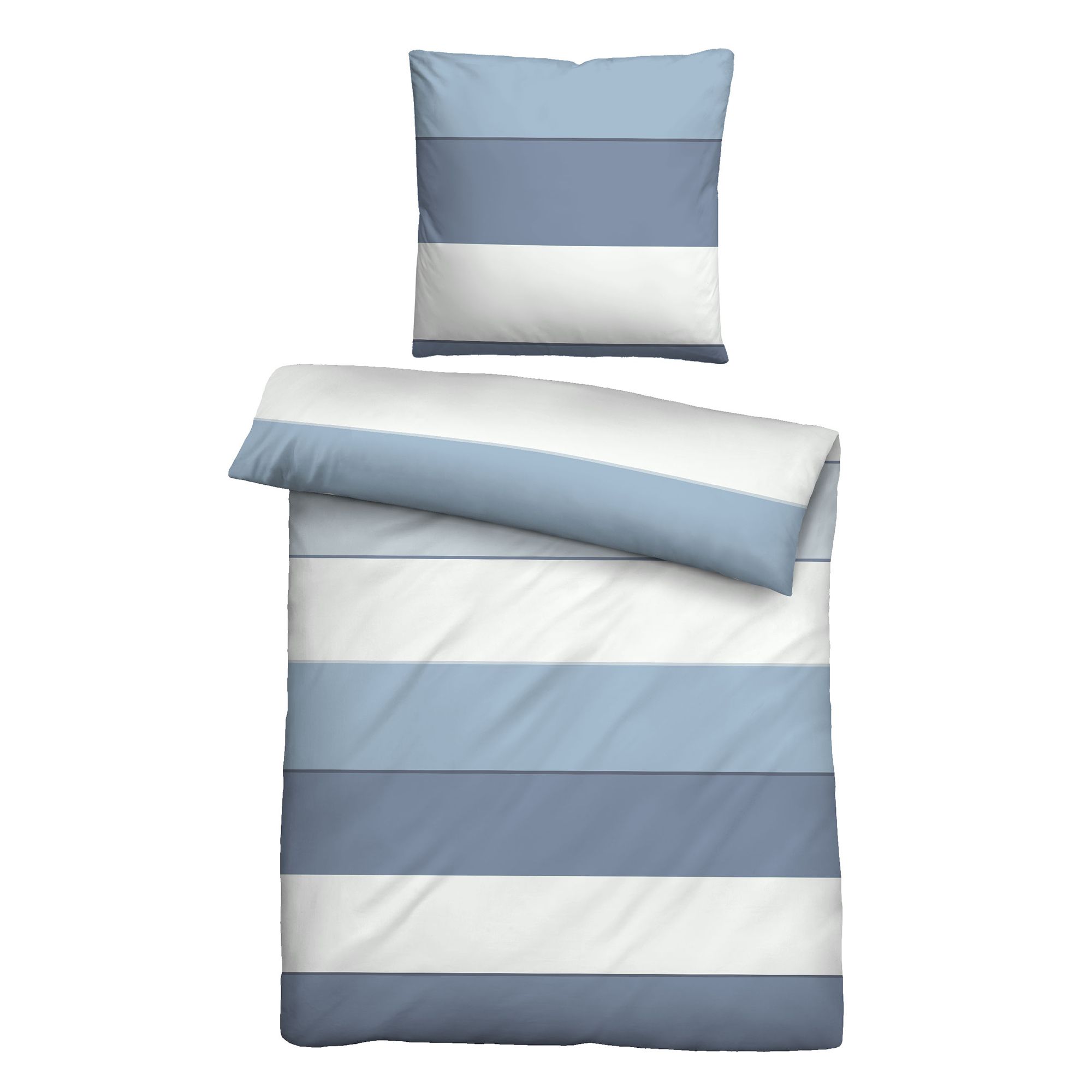 biberna® Bettwäsche Blockstreifen Mako-Satin Einzelbett, 2tlg.