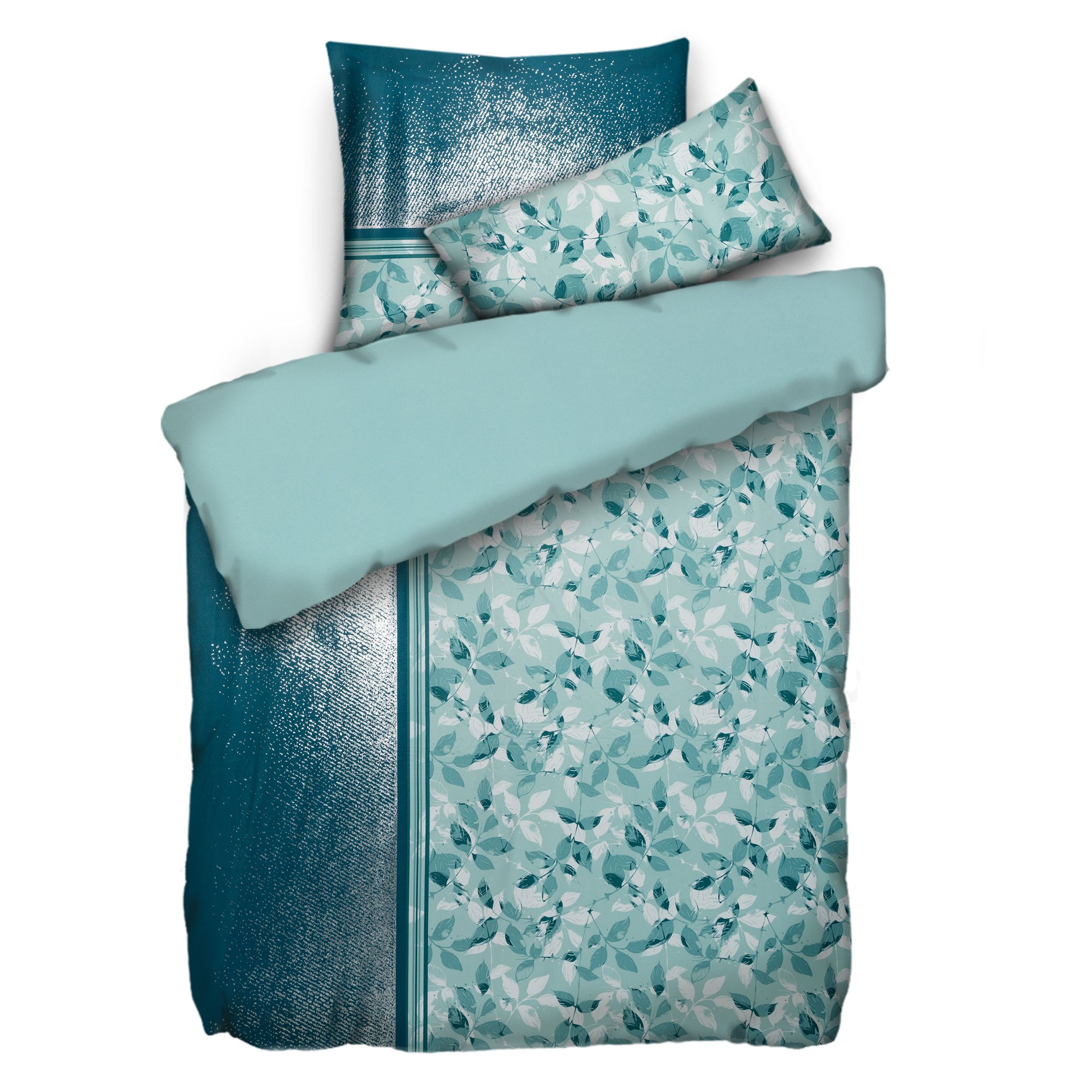 JERYMOOD Wendebettwäsche Glitzerdruck Mikrofaser Jersey Einzelbett, 3tlg.