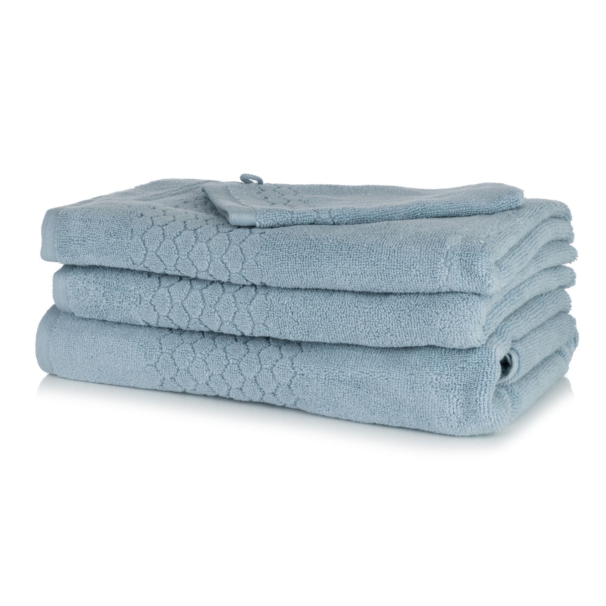 SEEDÜNE Handtuch-Set Bubbles-Bordüre 100% Baumwolle 4tlg.